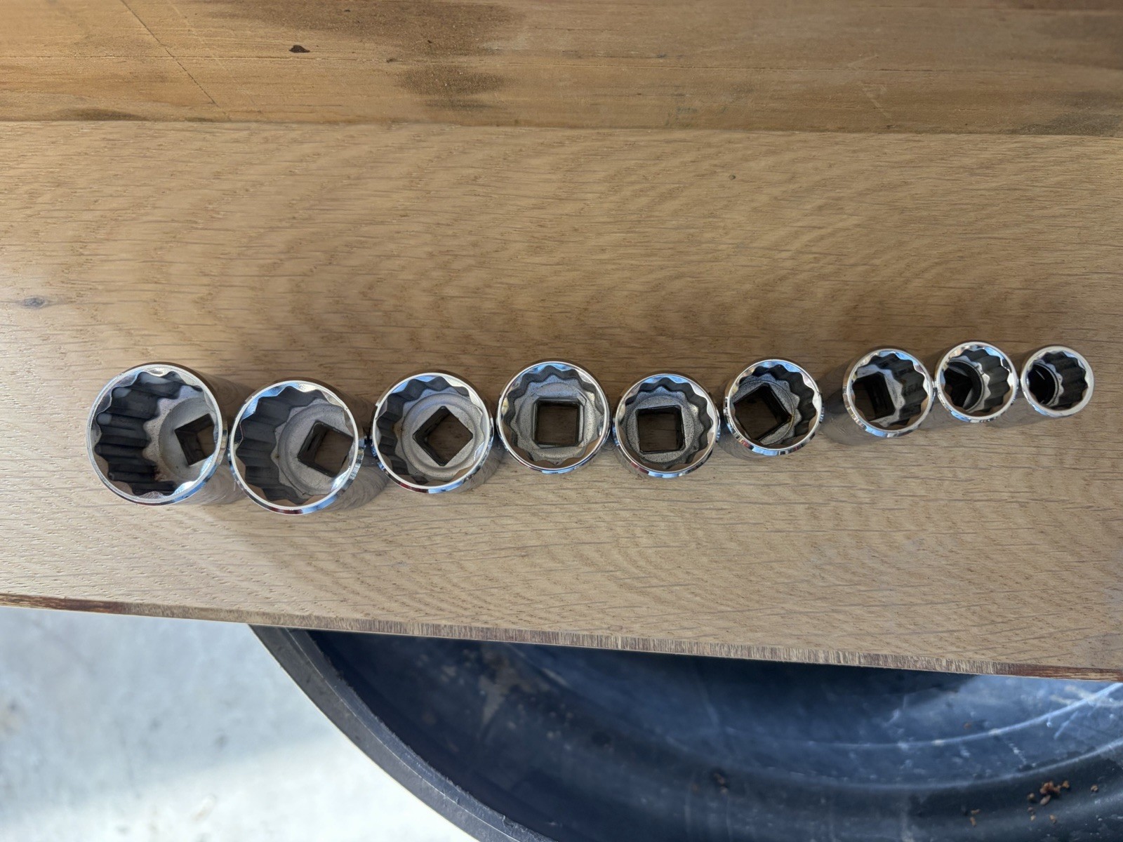 Proto 3/8 Drive 12 Point SAE 9 Piece Socket Set Made In USA