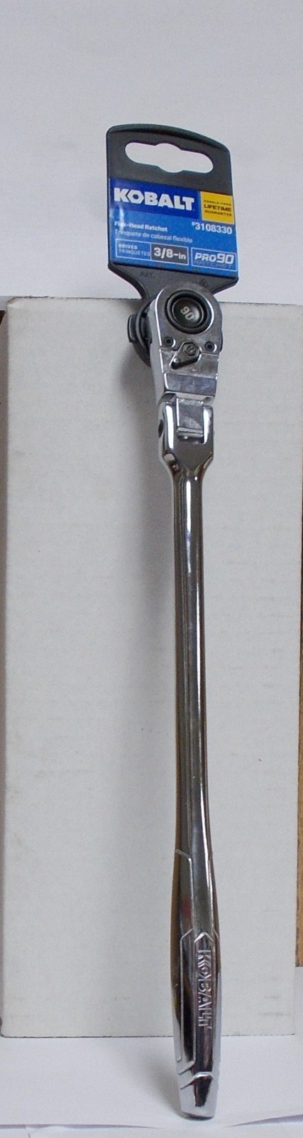 KOBALT 3108330 Pro 90 Flex Head Ratchet 3/8″ Drive 90-Tooth Fine Gear Ratchet