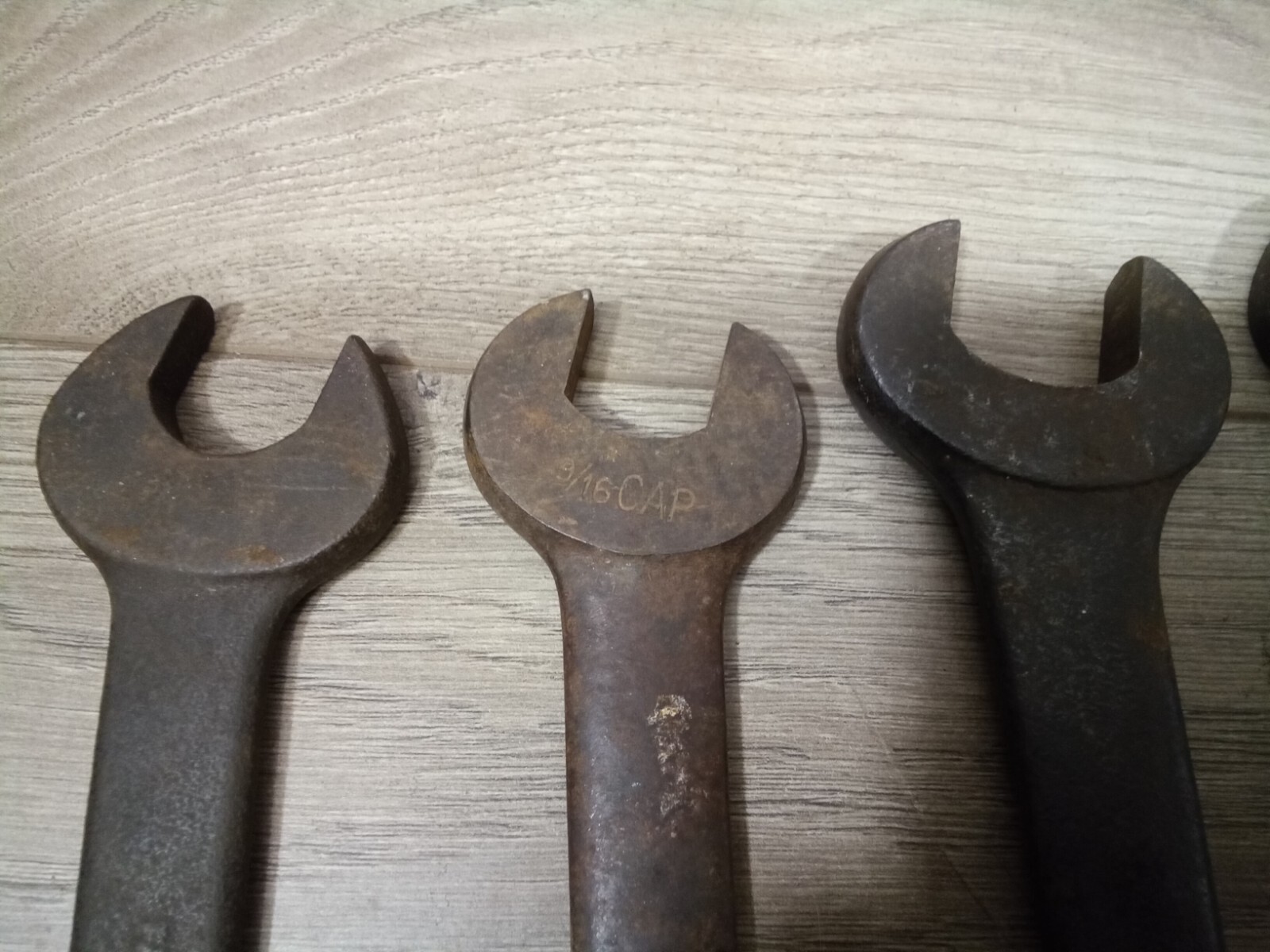 7 LARGE VINTAGE DOUBLE OPEN ENDED SPANNER WRENCHES BILLINGS, FAIRMOUNT, OTHERS