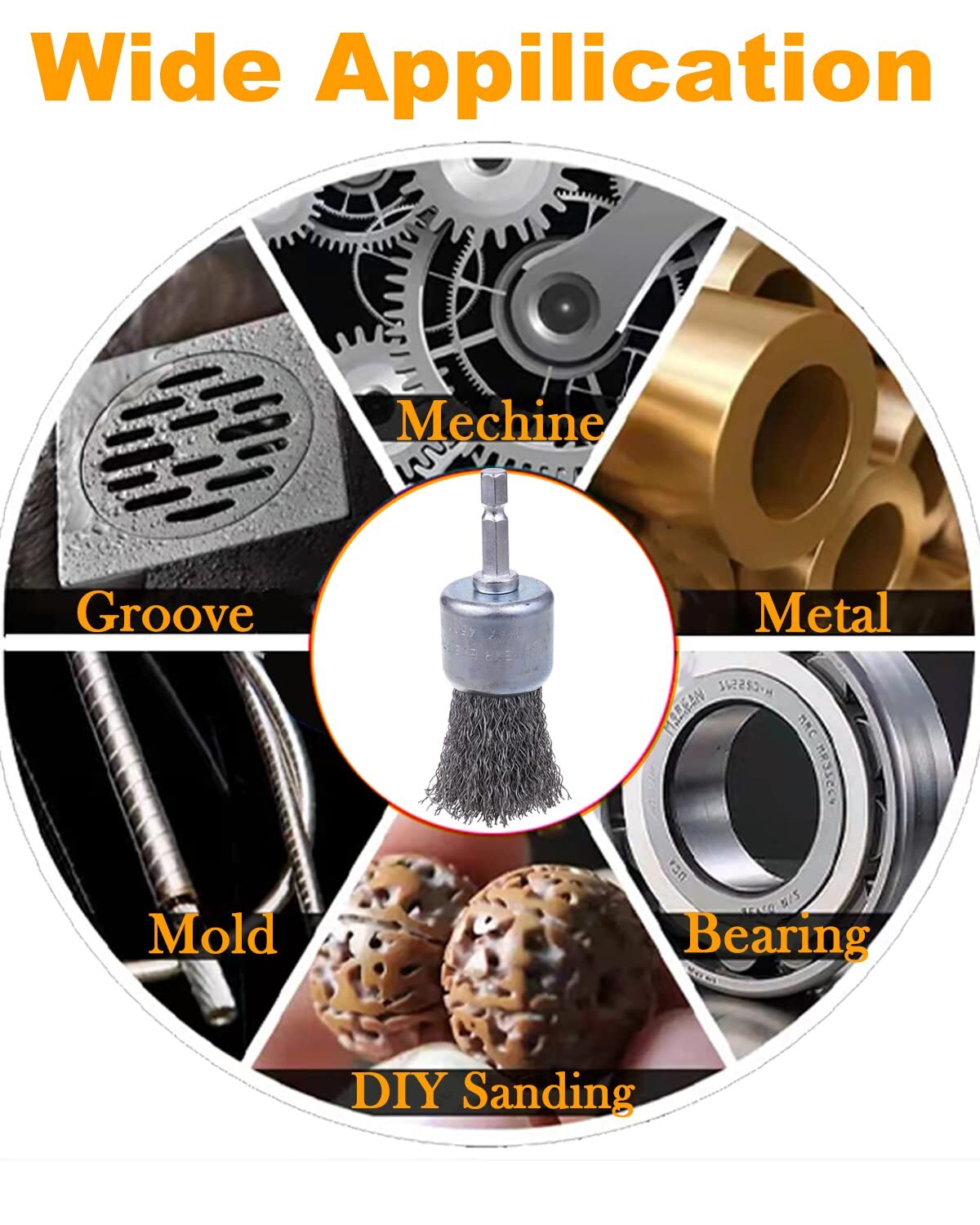 Rocaris 30 Pack Carbon Steel Wire Wheel Brush with 1/4-Inch Hex Shank, Pen…