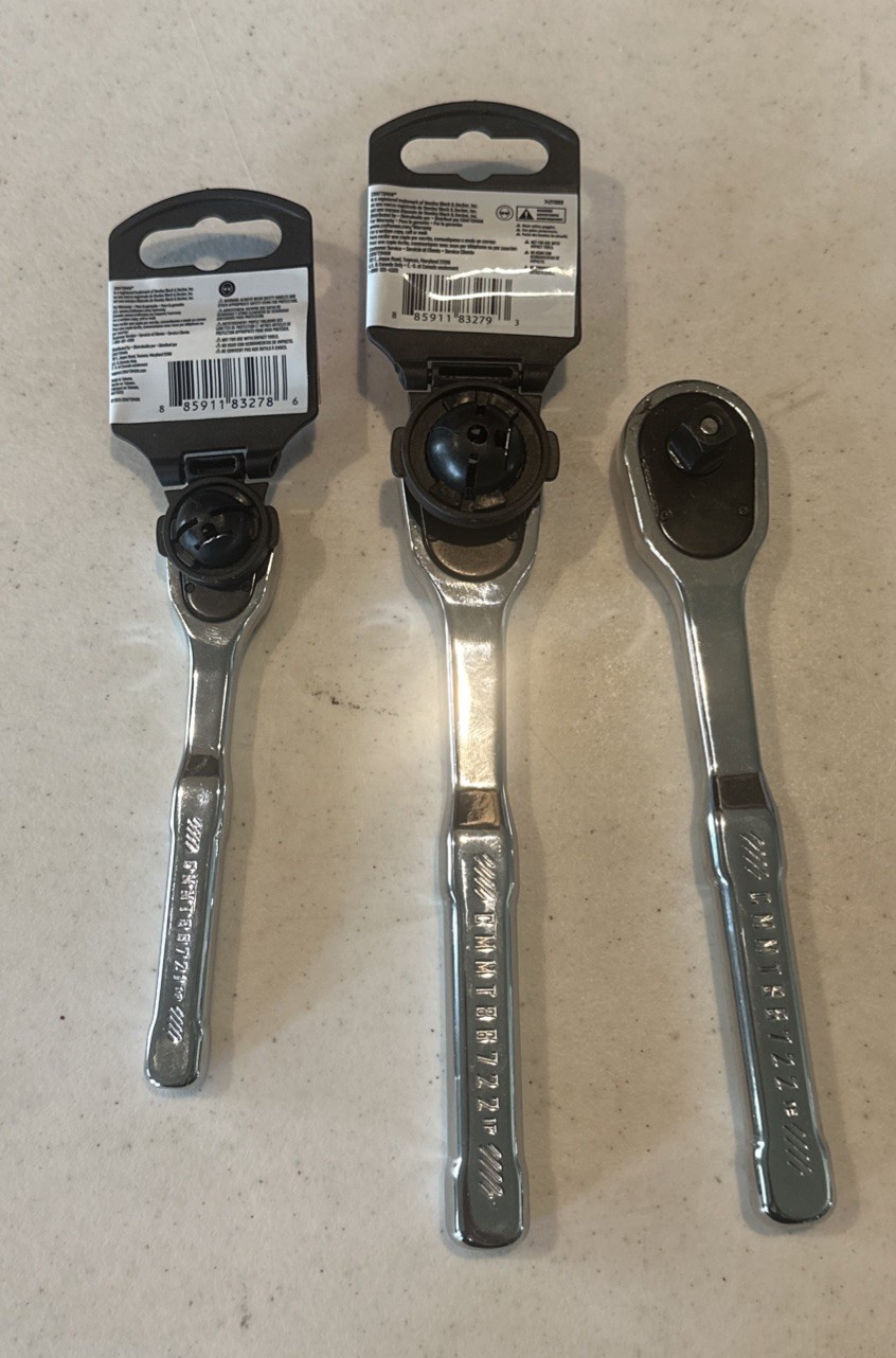 Craftsman Ratchets – 1/4” (1), 3/8” (2) – Low Profile. Lifetime Warranty – New