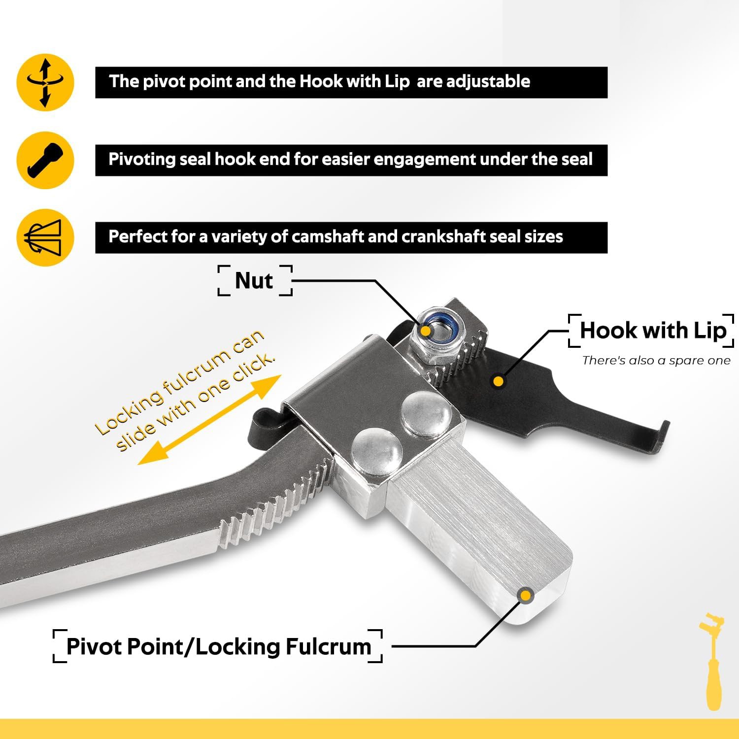 Cam and Crank Shaft Seal Puller Universal Shaft Seal Removal Tool SP009