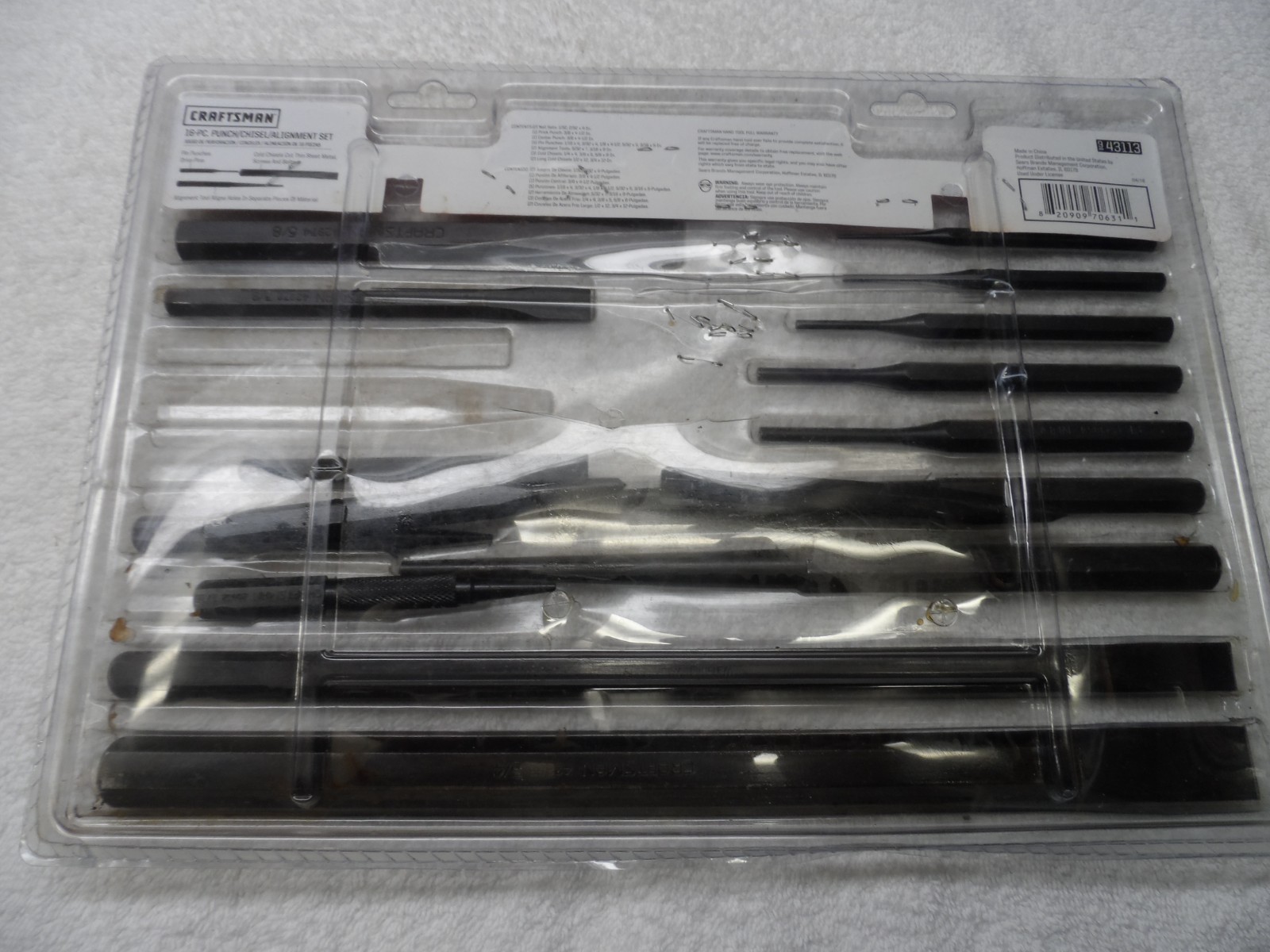 Craftsman Punch Chisel Alignment Set, made in China, 16 pcs – PN 43113 (package)