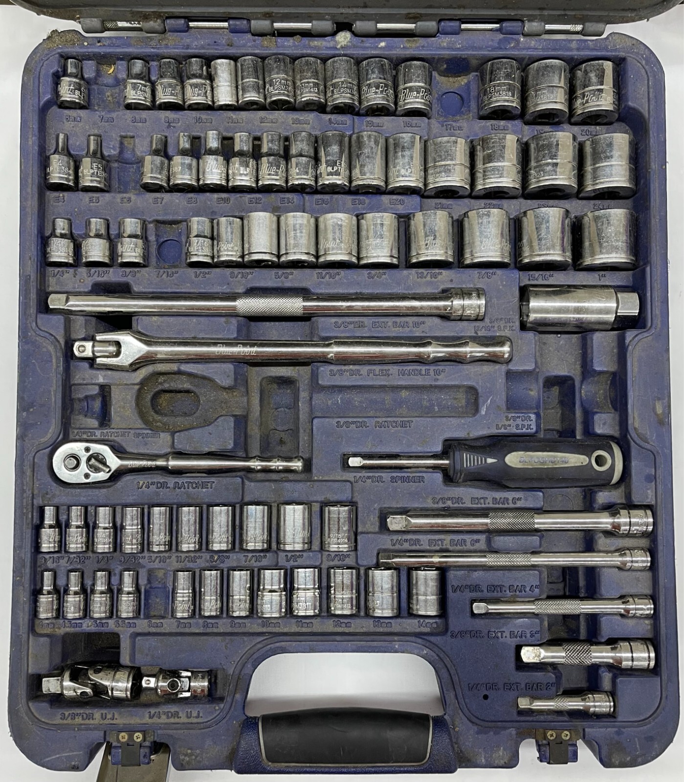 Blue Point 100pc 1/4″ & 3/8″ Dr General Service Set BLPGSSC100B (MISSING 9PCS)