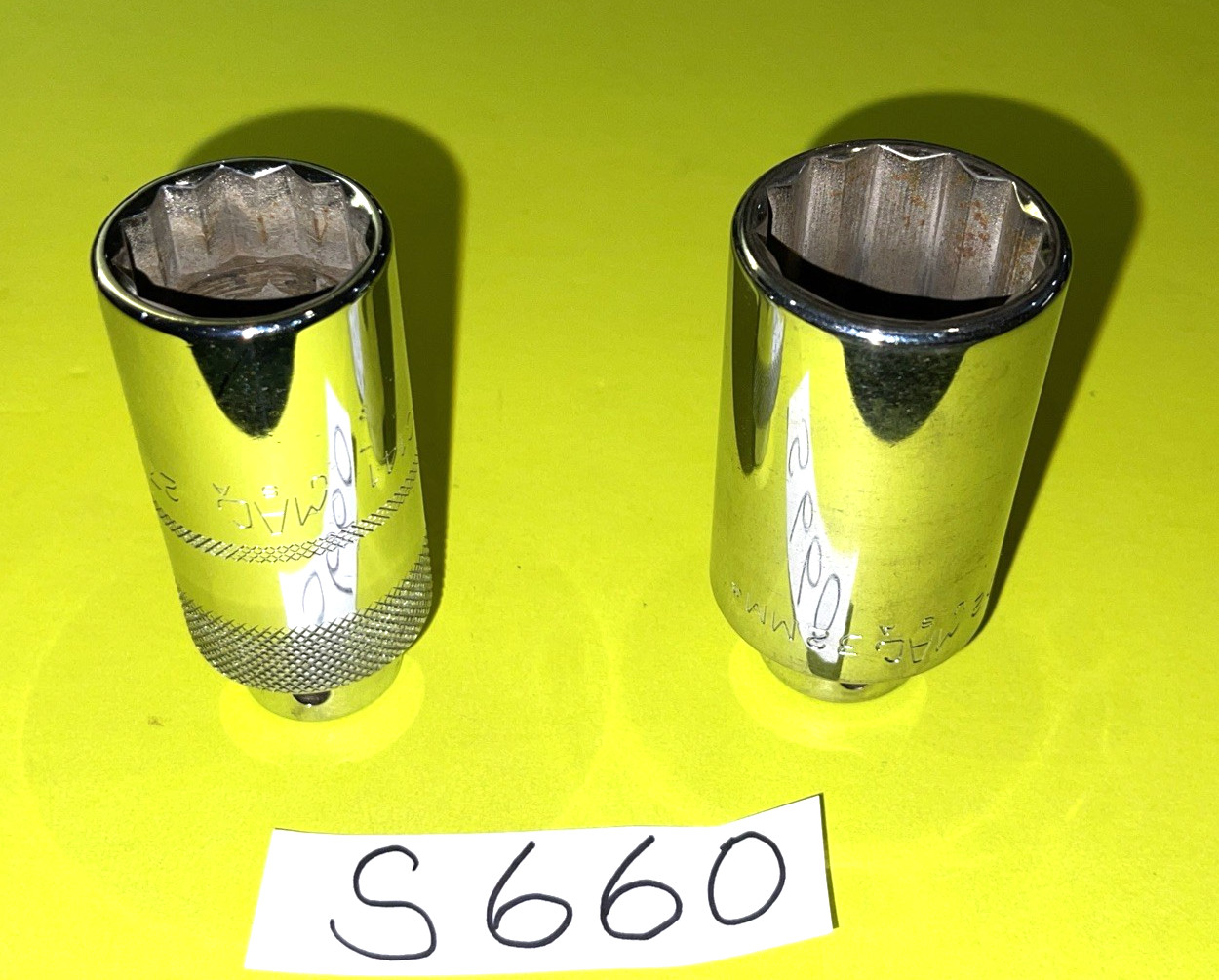 MAC TOOLS 2 PIECE 1/2 DRIVE DEEP METRIC CHROME SOCKETS 27MM & 32MM