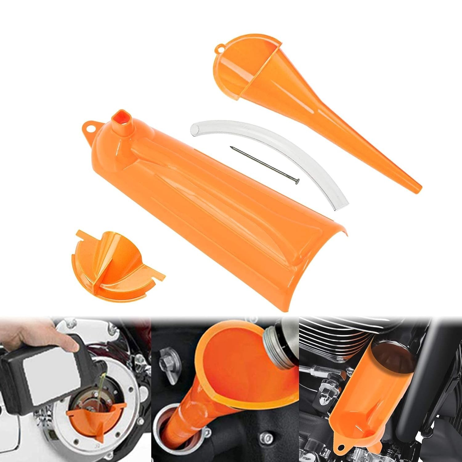 Crankcase Fill Funnel Primary Case Oil Fill Drip Free Oil Filter Funn
