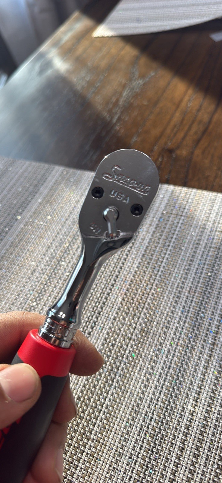 Red Snap-On Ratchet 3/8″ Drive FH100