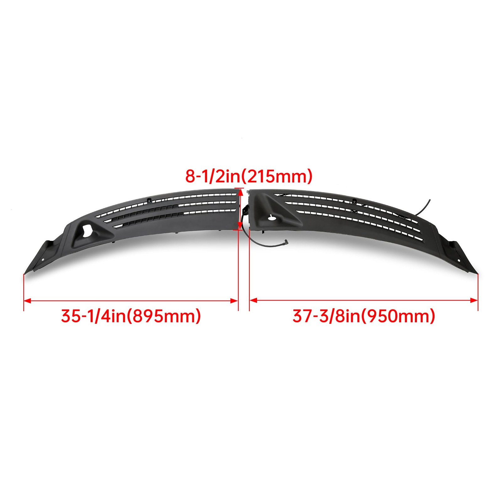 ECOTRIC Windshield Wiper Cowl Cover Panel Compatible with Medium, Black