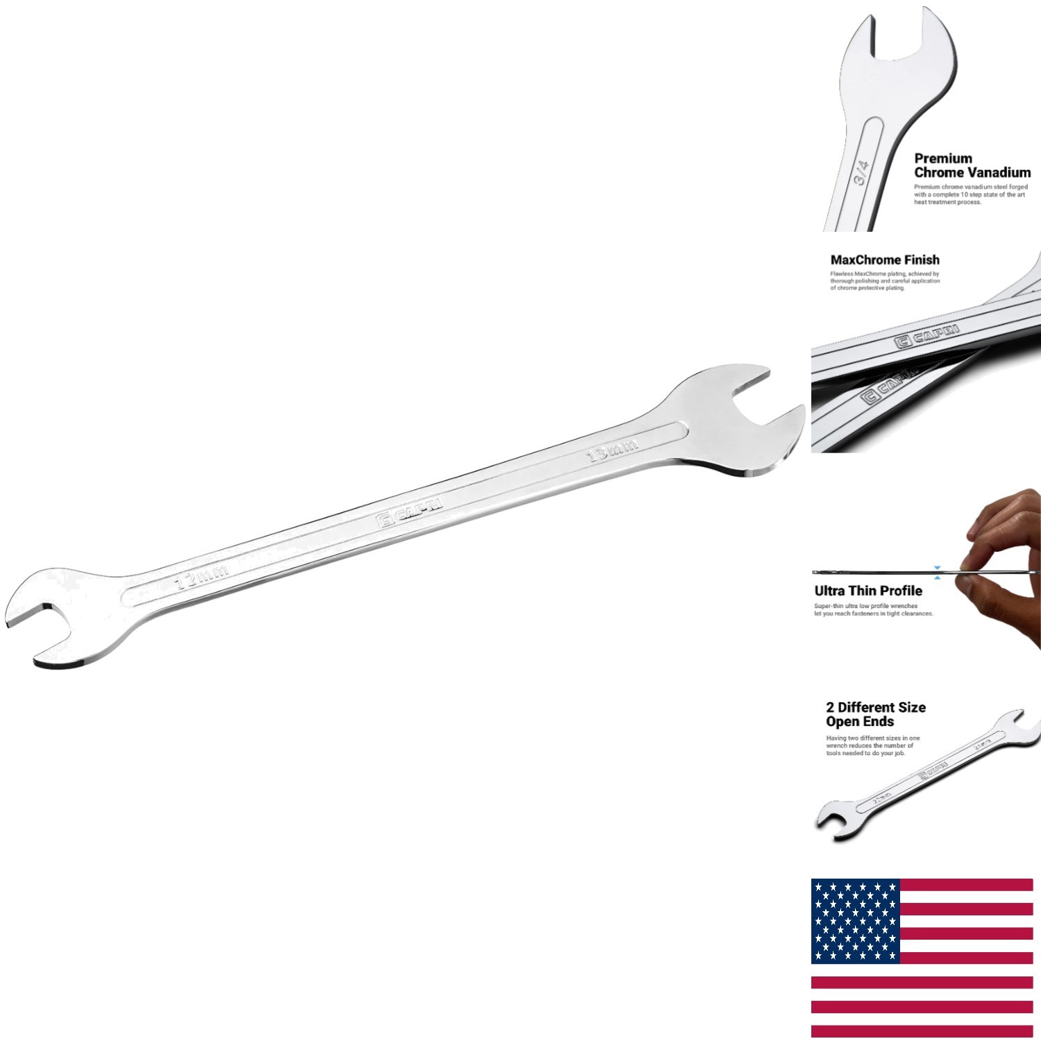 Precision 12mm x 13mm Super-Thin Wrench with Angled Head – Lightweight & Durable