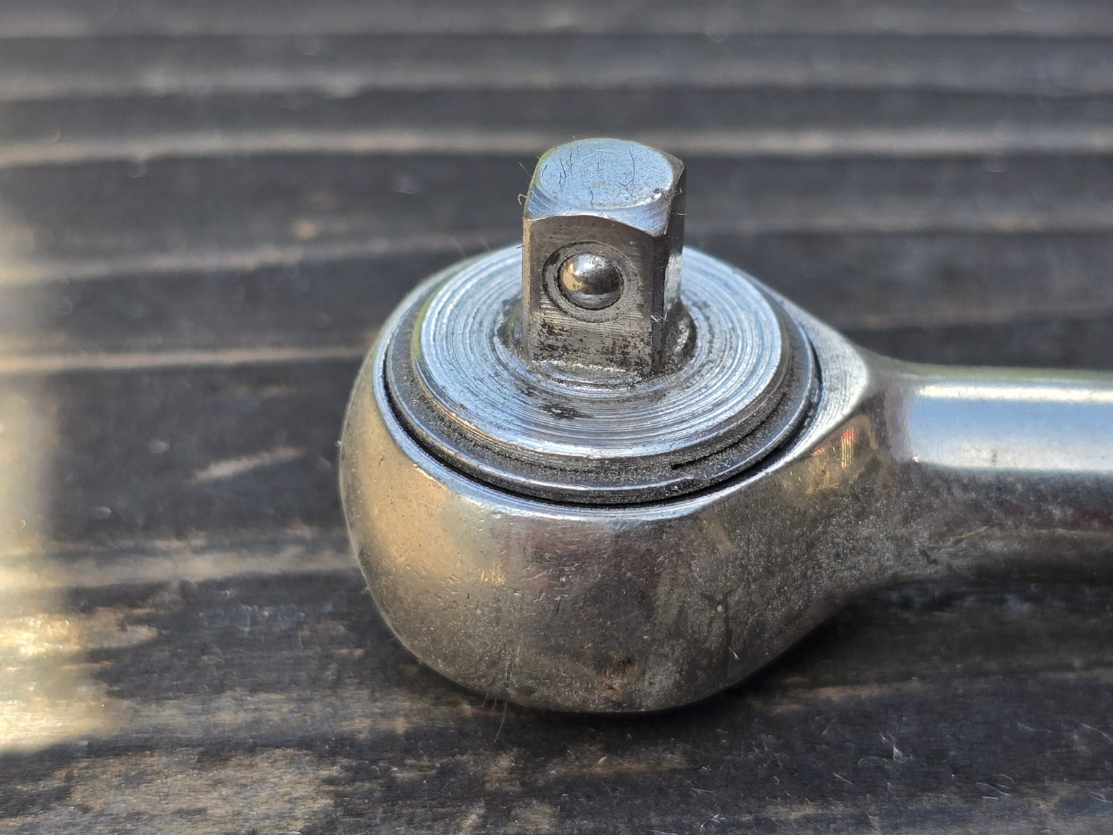 Vintage G/P Ratchet Classic 1/4″ Round Head Chrome Japan Knurled NICE!