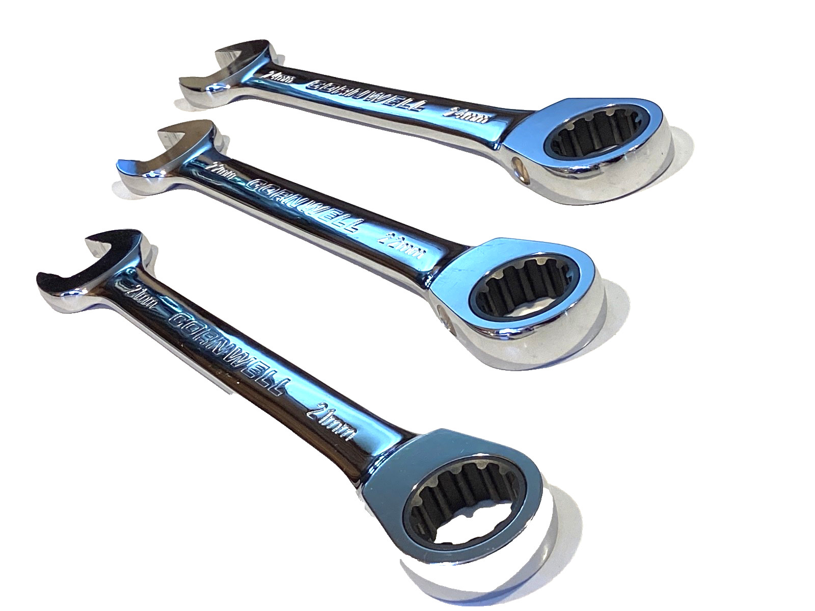 Cornwell Tools 3 Piece Metric Ratcheting Combo Wrench Set Foam Tray CRW3MSB MINT
