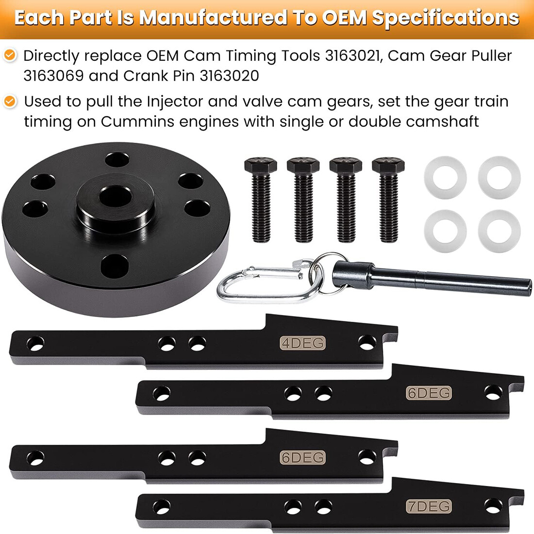3163021 3163069 3163020 Cam Timing Tool Kit Gear Puller for Cummins 2007-2017