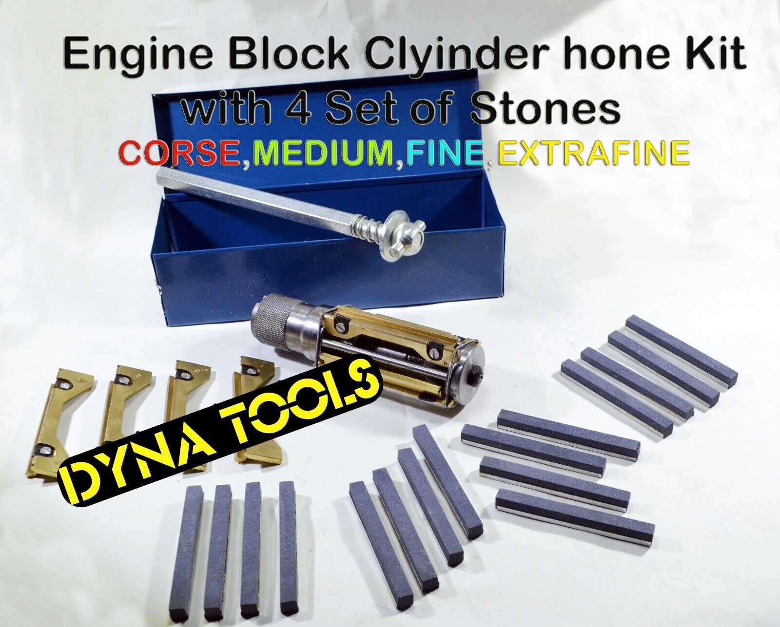 MOTORCYCLE , ATV SMALL BLOCK CYLINDER HONE KIT 34 MM to 60 MM + 4 SETS STONES