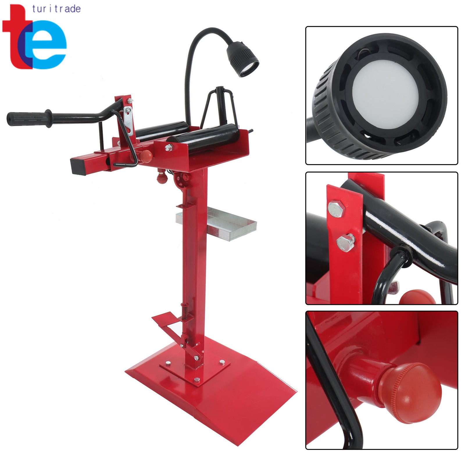 Heavy Duty Manual Car Tire Spreader Tire Changer Repair Tires Tool & LED Light