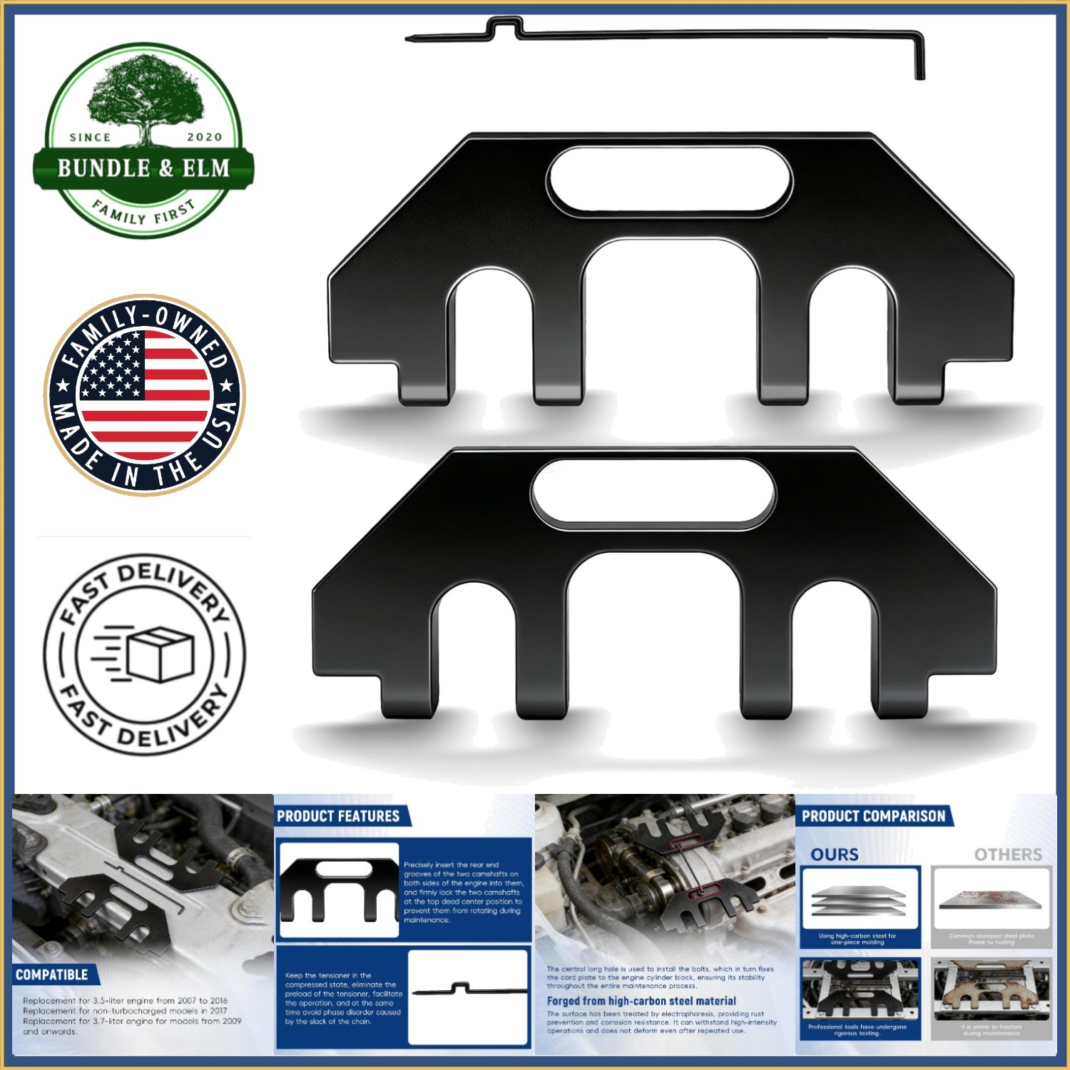 Durable Camshaft Holding Tool Kit for V6 Engines with Timing Alignment Features