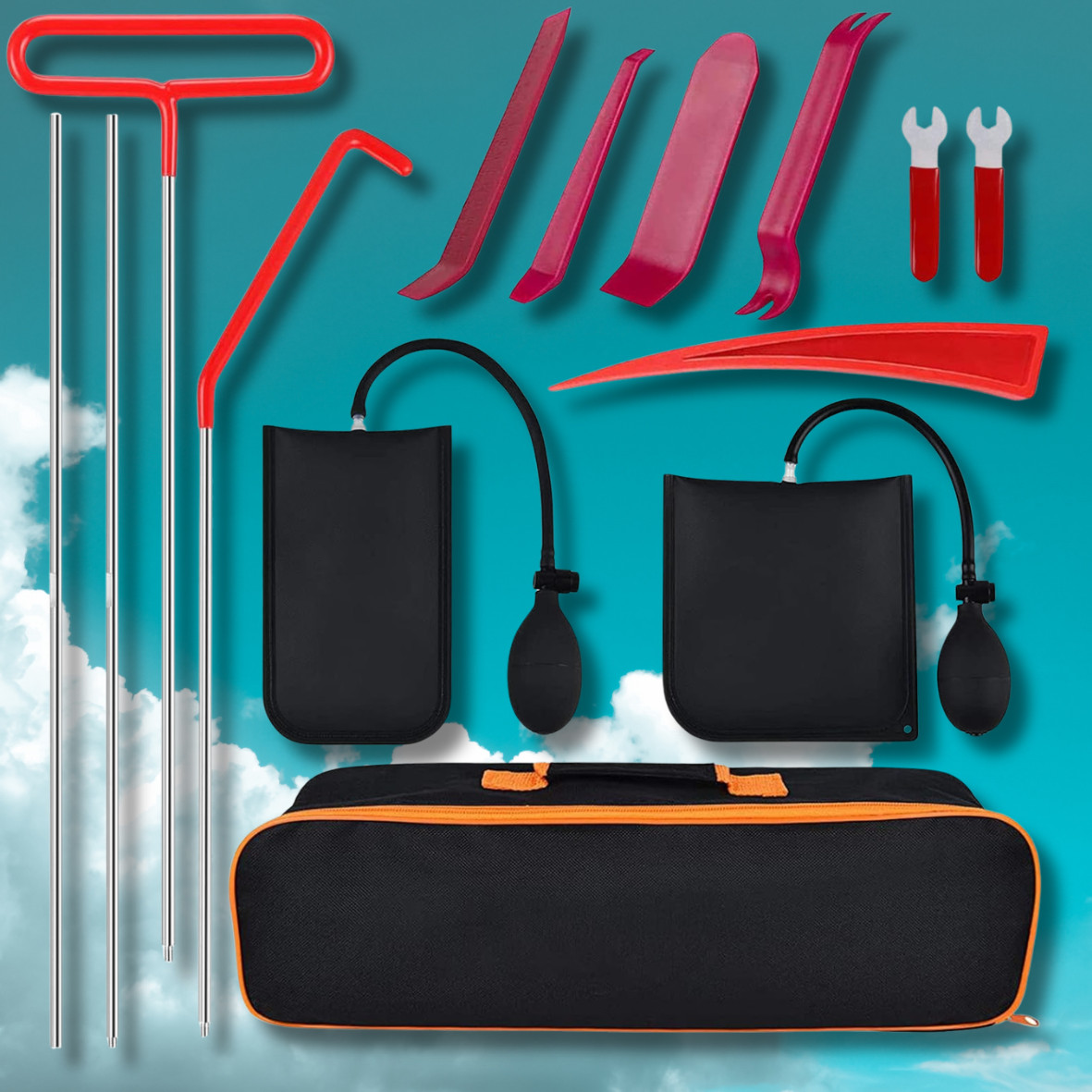 22Pcs Car Tool Kit Emergency Tools for Car Door Open-Fix-Removal Kit US SHIP