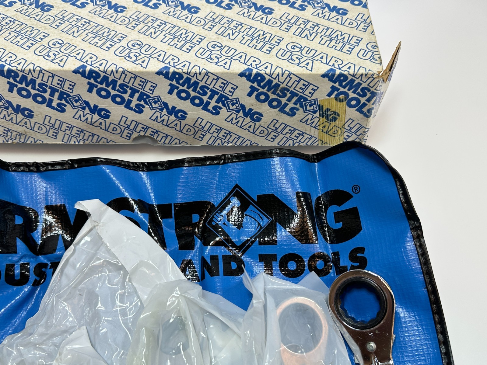 NOS Armstrong Tools USA 54-655 7pc Metric 7mm-21mm Offset Ratcheting Wrench Set