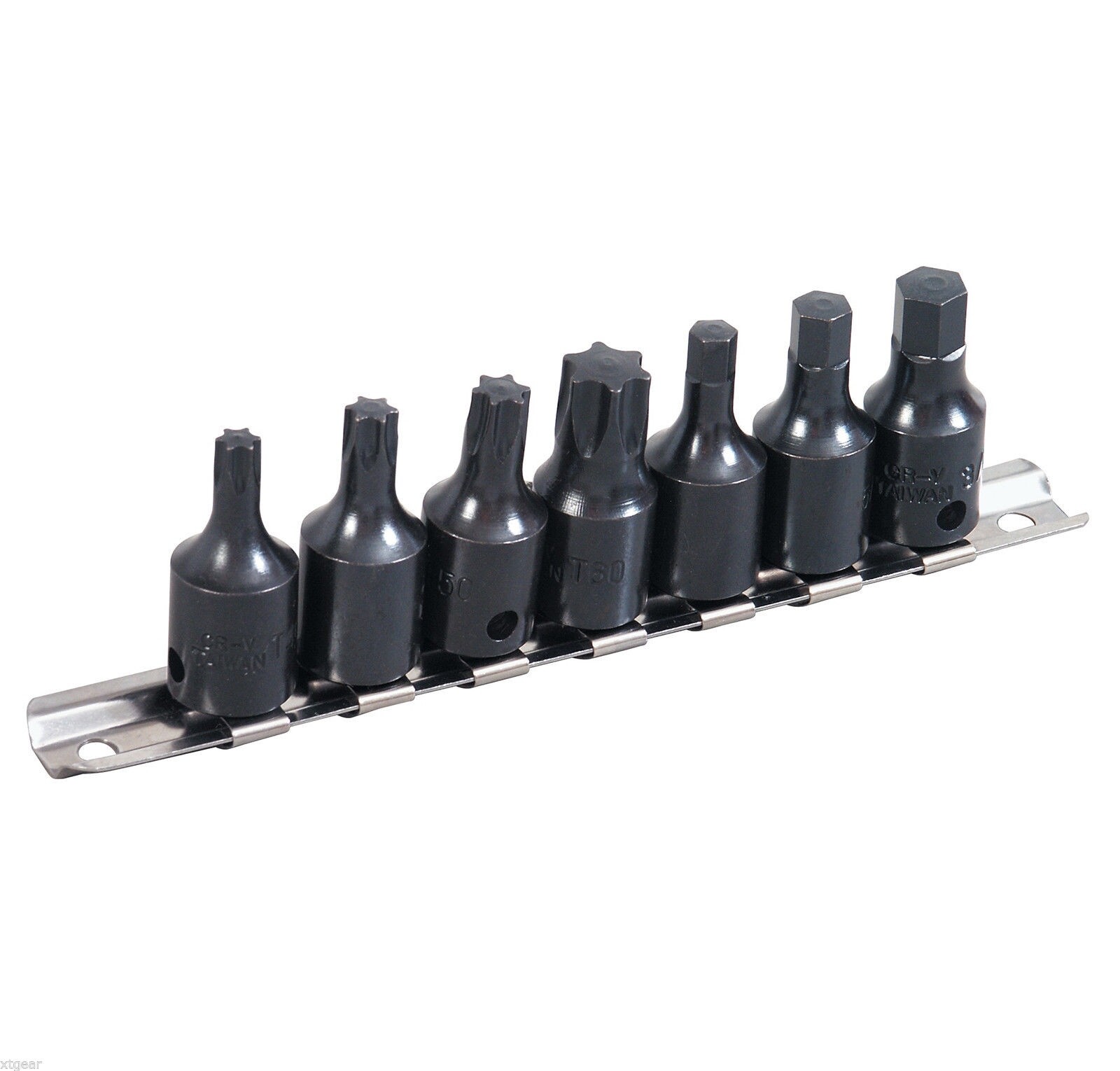 8 PC Star & Hex Drive Impact Brake Caliper Socket Bit Set w/ Socket Holder