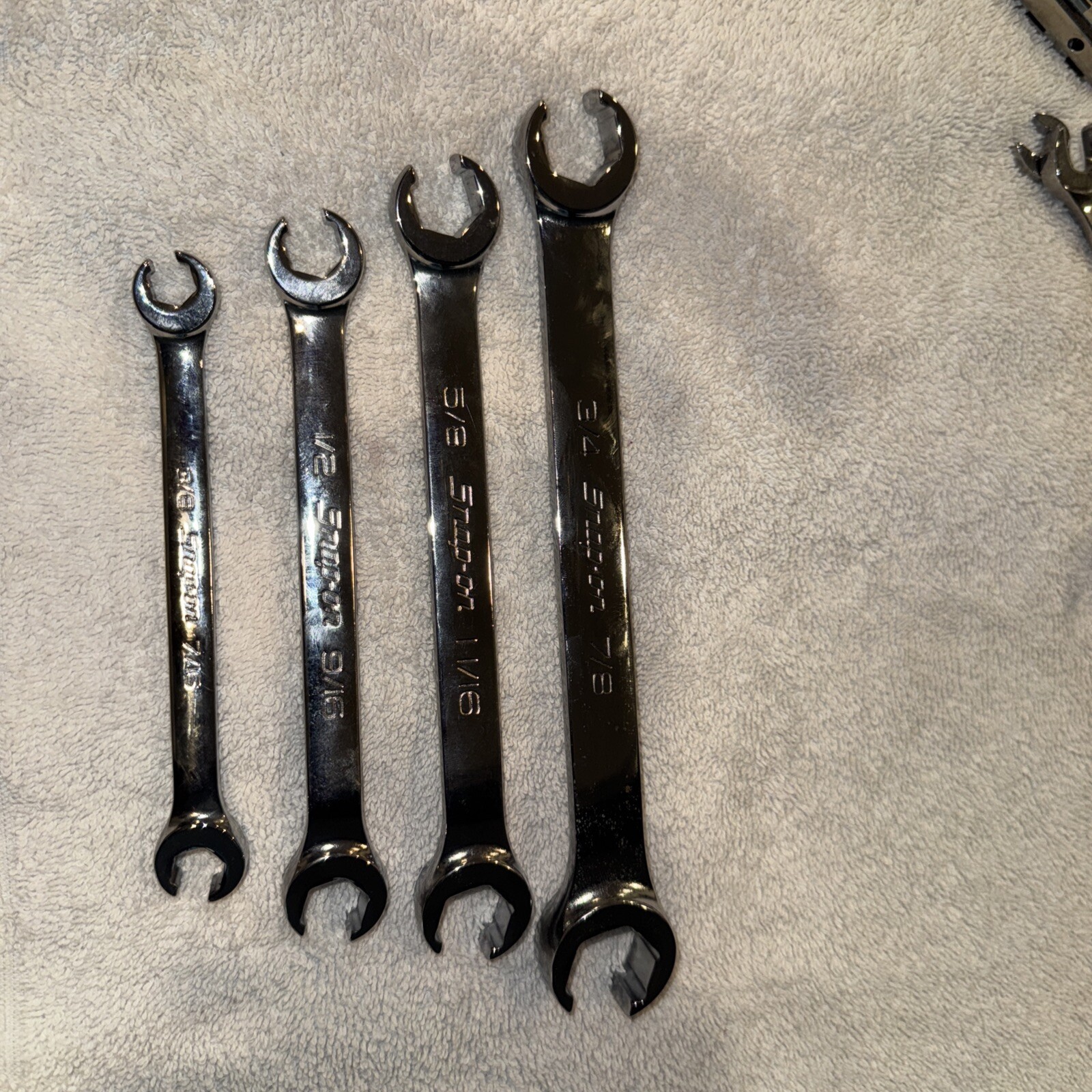Snap On Double End Combo Flare Nut Set Of 4 -3/4-7/8,5/8-11/16,1/2-9/16,3/8-7/16