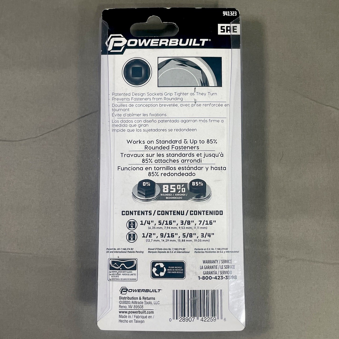 POWERBUILT ZEON Damaged & Rounded Bolt & Fastener 8 PC SAE Socket Set (941323)