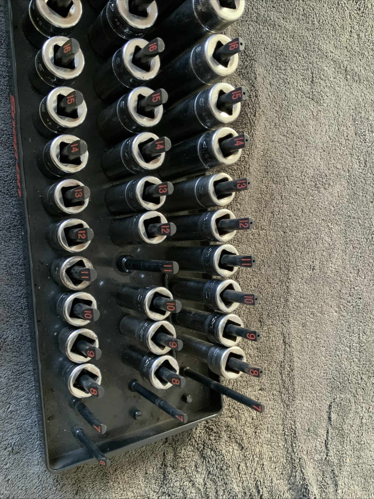 Snap On 3/8” Drive Shallow, Semi Deep And Deep Socket Sets, Missing 1….8-19mm…..