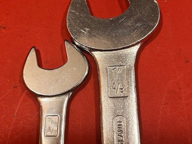 Pair of King Dick ‘SLA’ Series Open-End Spanners – 5/8–11/16 AF & 5/16–1 AF