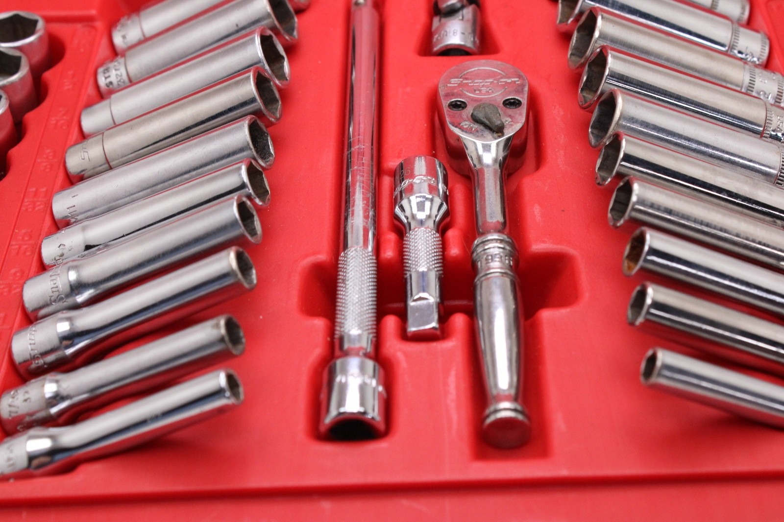 Snap-on 144TMPB 44 Piece 1/4″ Drive 6-Point Metric/ SAE General Service Set USA