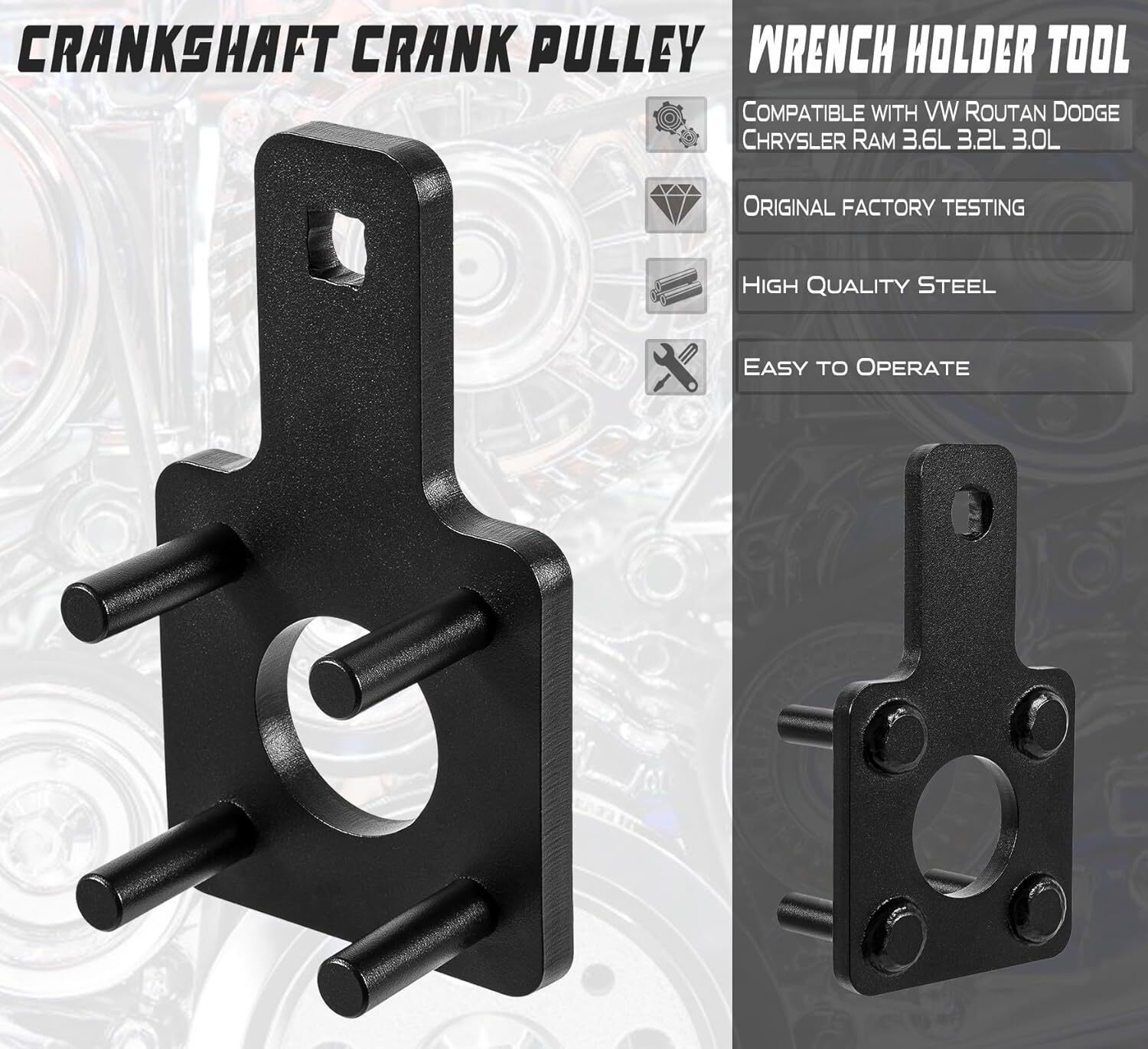 Crankshaft Counter Hold Tool for VW Routan Dodge Chrysler Ram 3.6 3.2 3.0 10198A