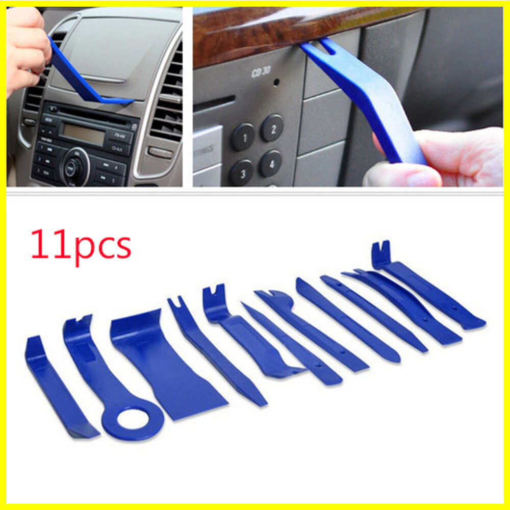 11PCS Trim Removal Pry Bar Tool For Car Window Panel Door Interior Clip Plastic