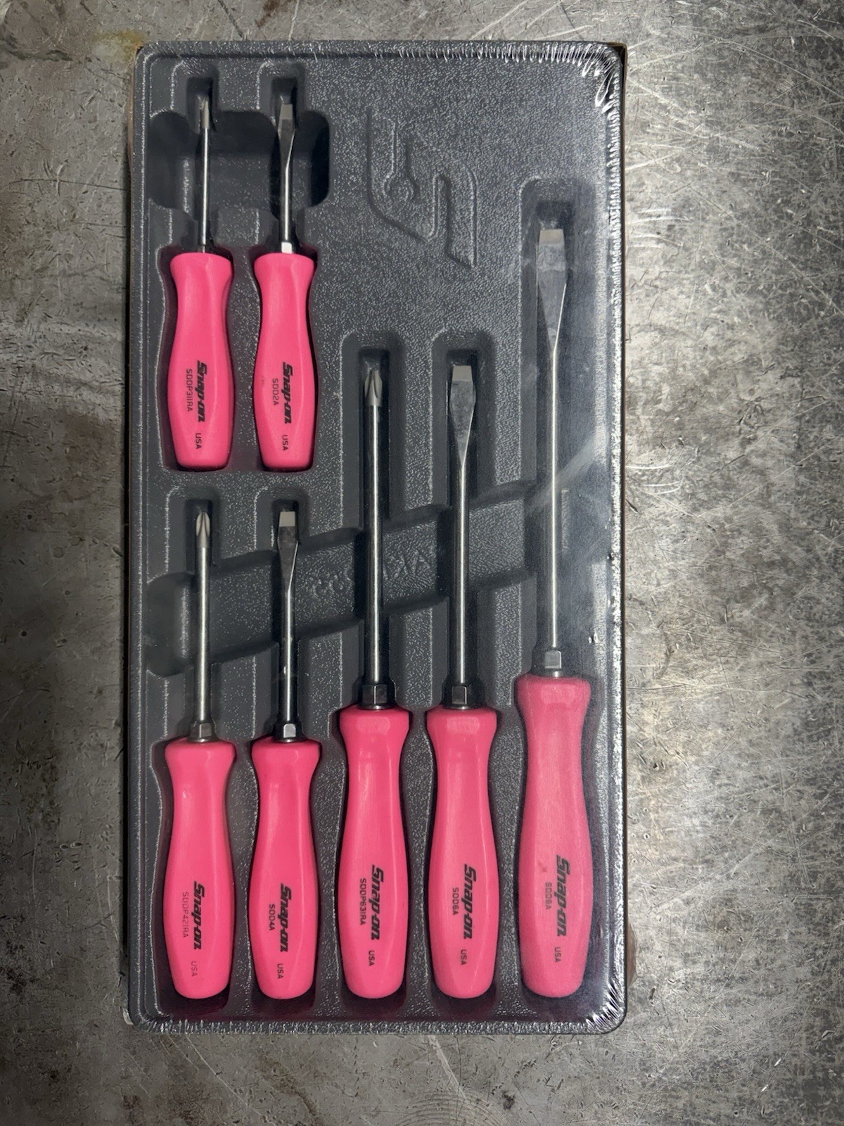 Snap On Tools Pearl PINK 7pc Hard Handle Combination Screwdriver Set SDDX70APP