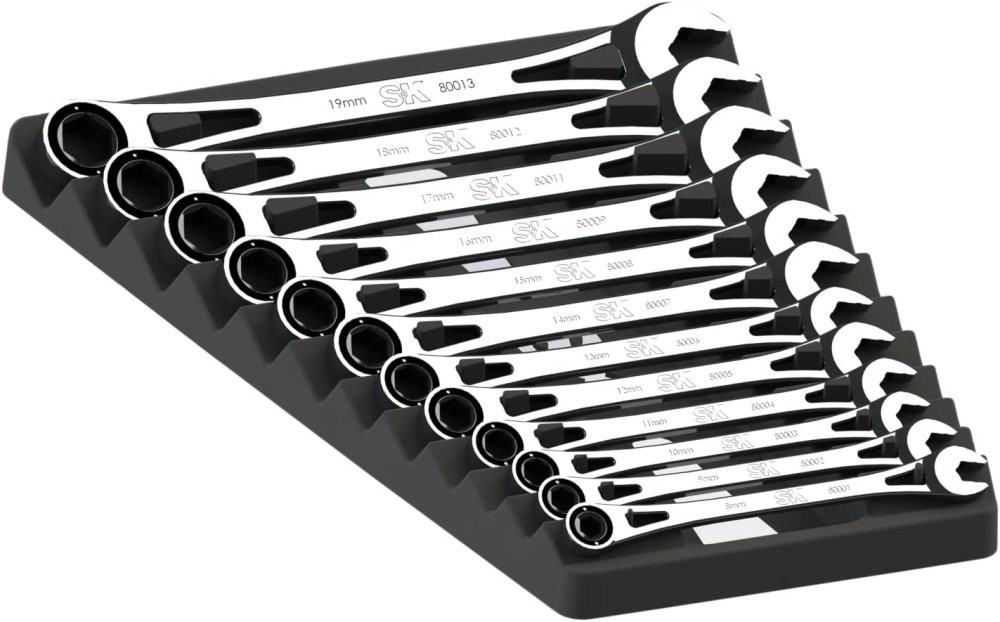 SK Tools X-frame® 6pt Metric Combination Wrench Set 12 pcs 80019