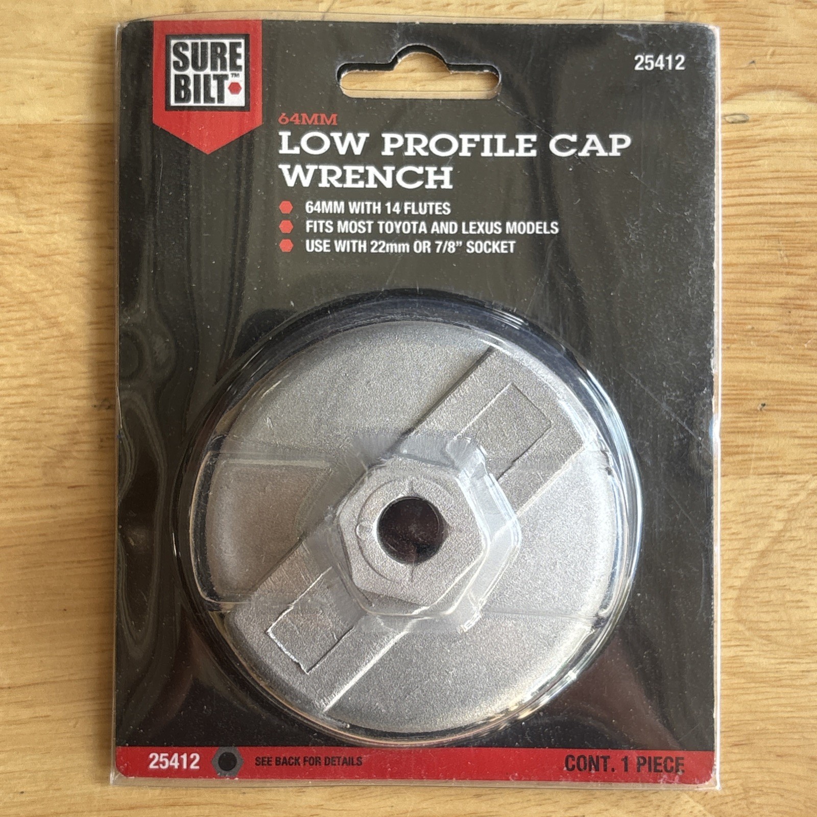 Sure Bilt 64mm 14 Flute Oil Filter Cap Wrench Low Profile Toyota Lexus 25412 NEW