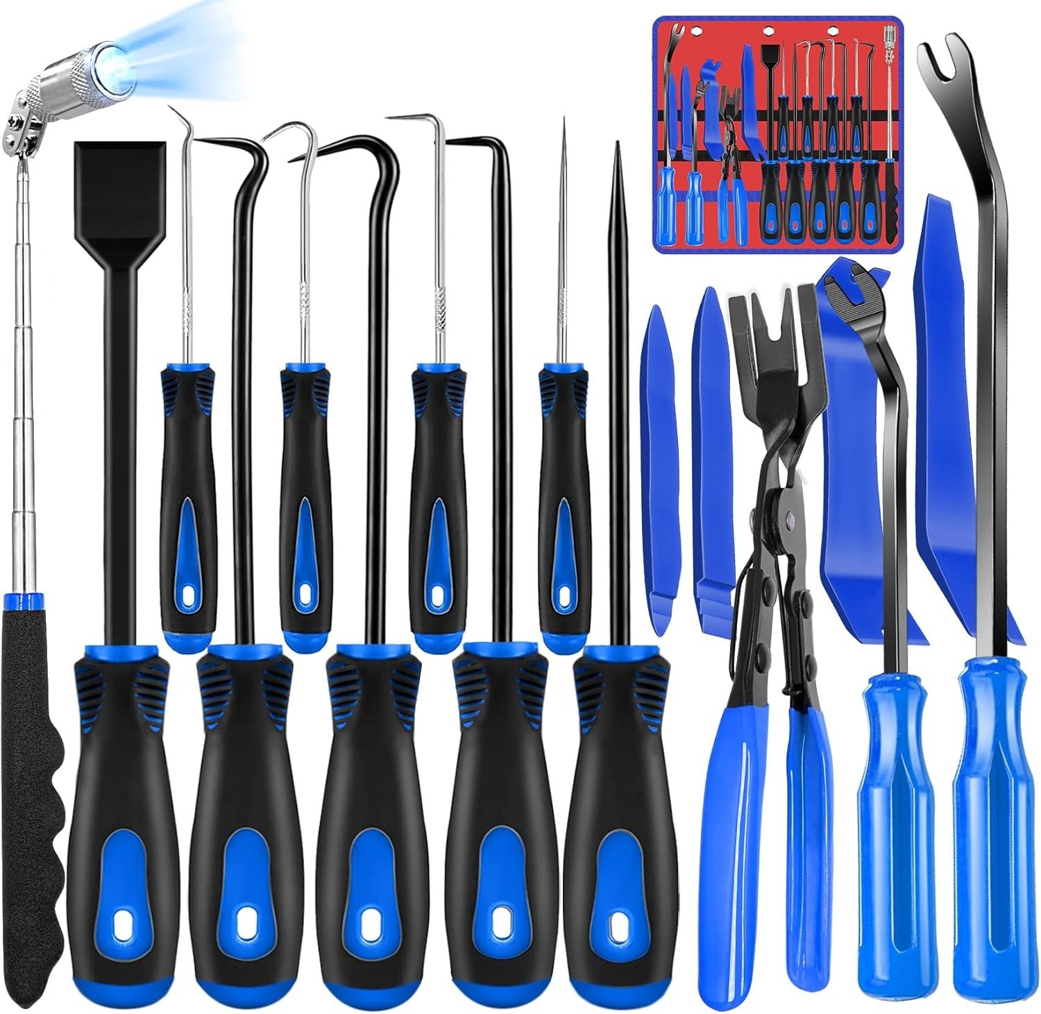 17 Pcs Hook and Pick Set Auto Trim Removal Tool Kit,Clip Plier Remover Tool G…