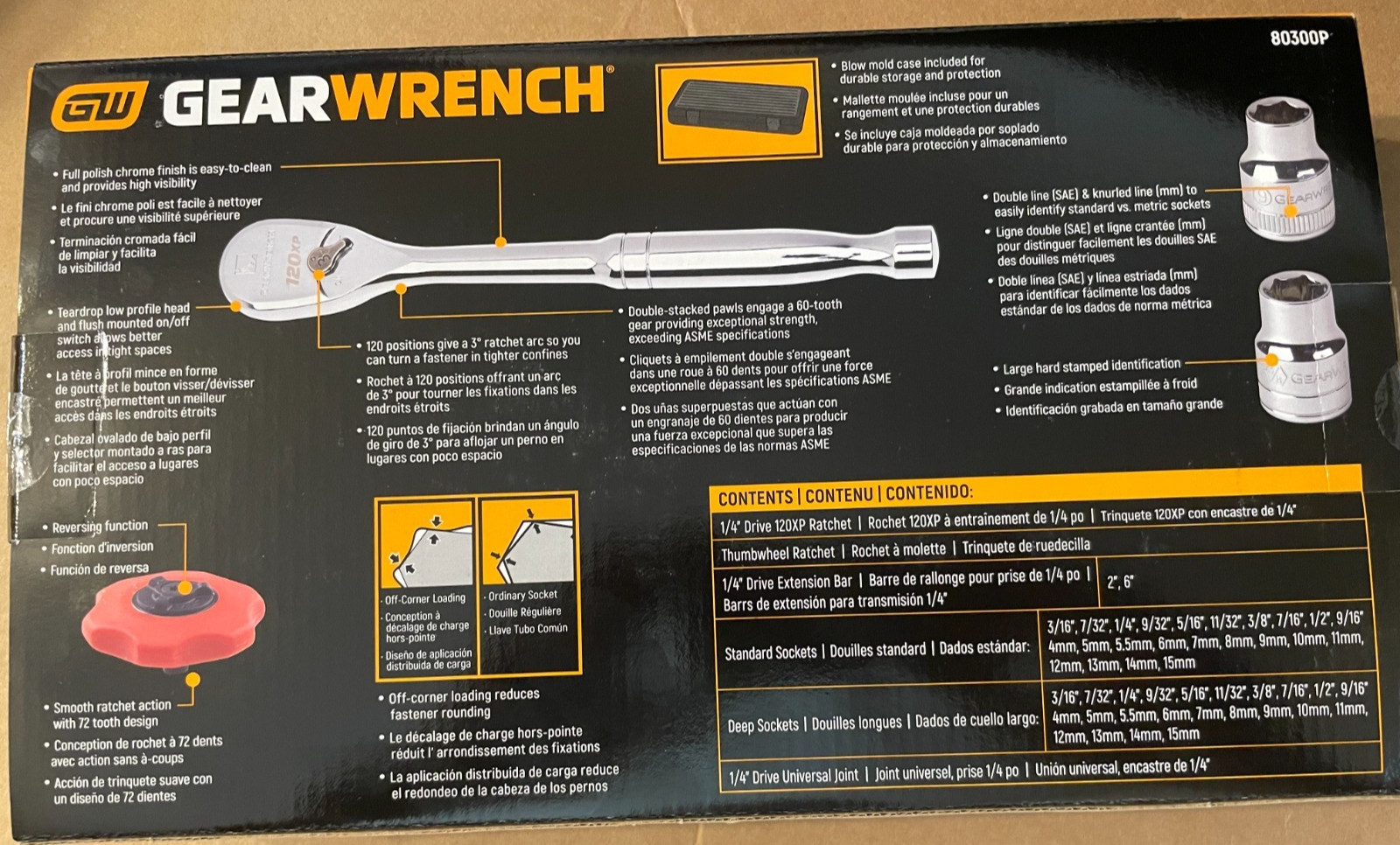 GEARWRENCH 51pc 1/4″ Drive 6pt 120XP Mechanic Tool Set SAE/Metric 80300P