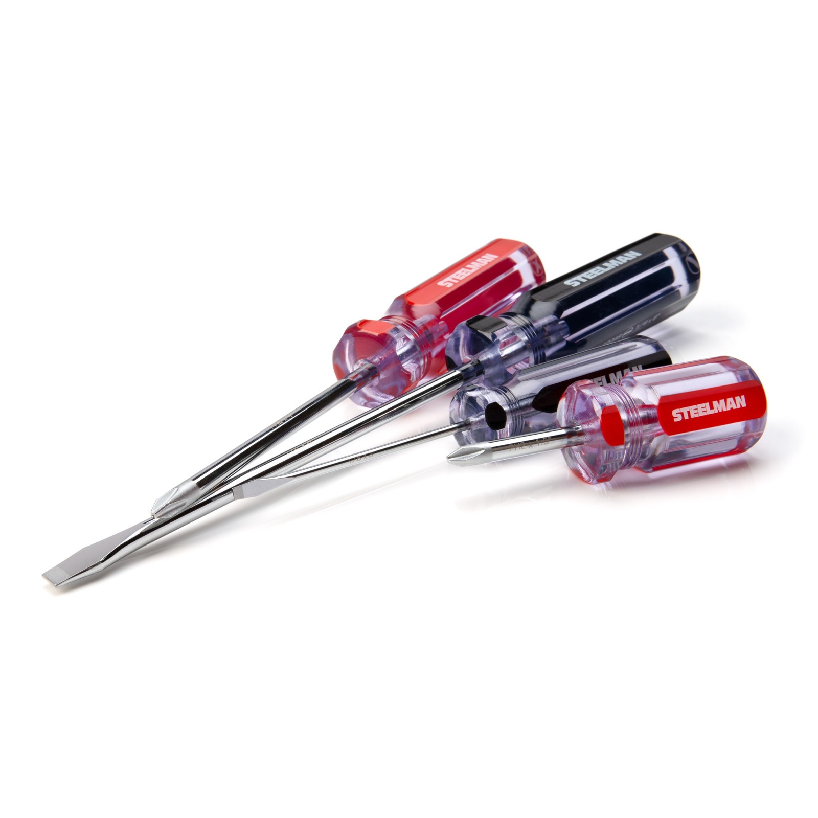 Steelman 16 Piece Clear Handle Slotted and Phillips Head Screwdriver Set 42051