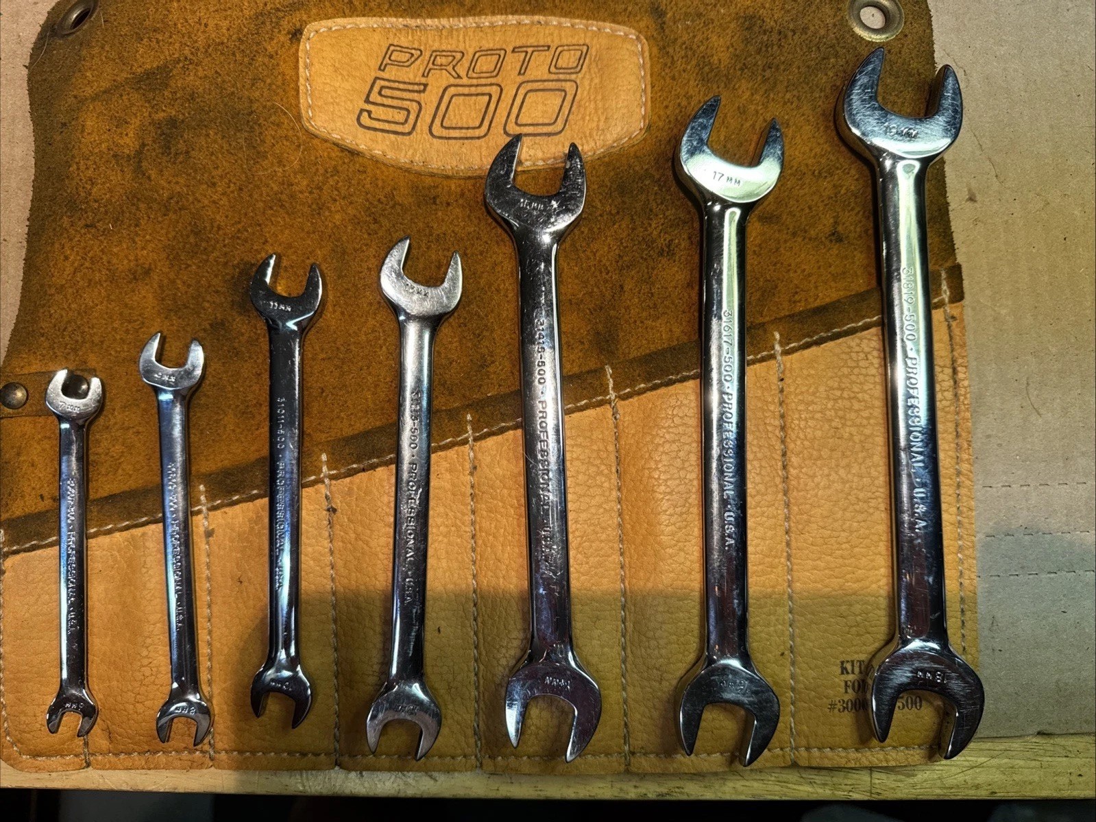 Proto Professional 500 7 Pcs Wrench Set Metric Open End 6mm – 19mm