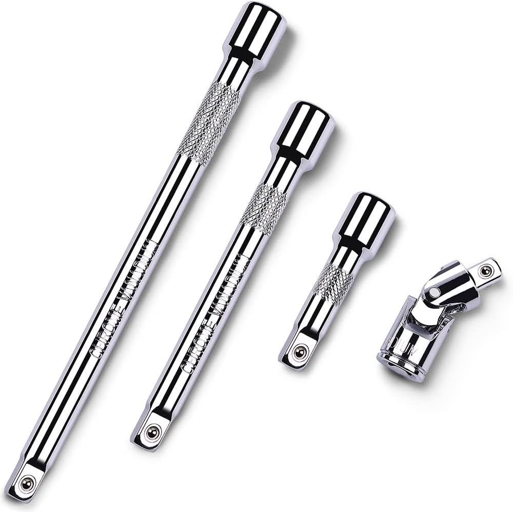4 Piece 1/4 Inch Drive Extension Bar Set, 1/4 Inch Drive Socket Extension Set In