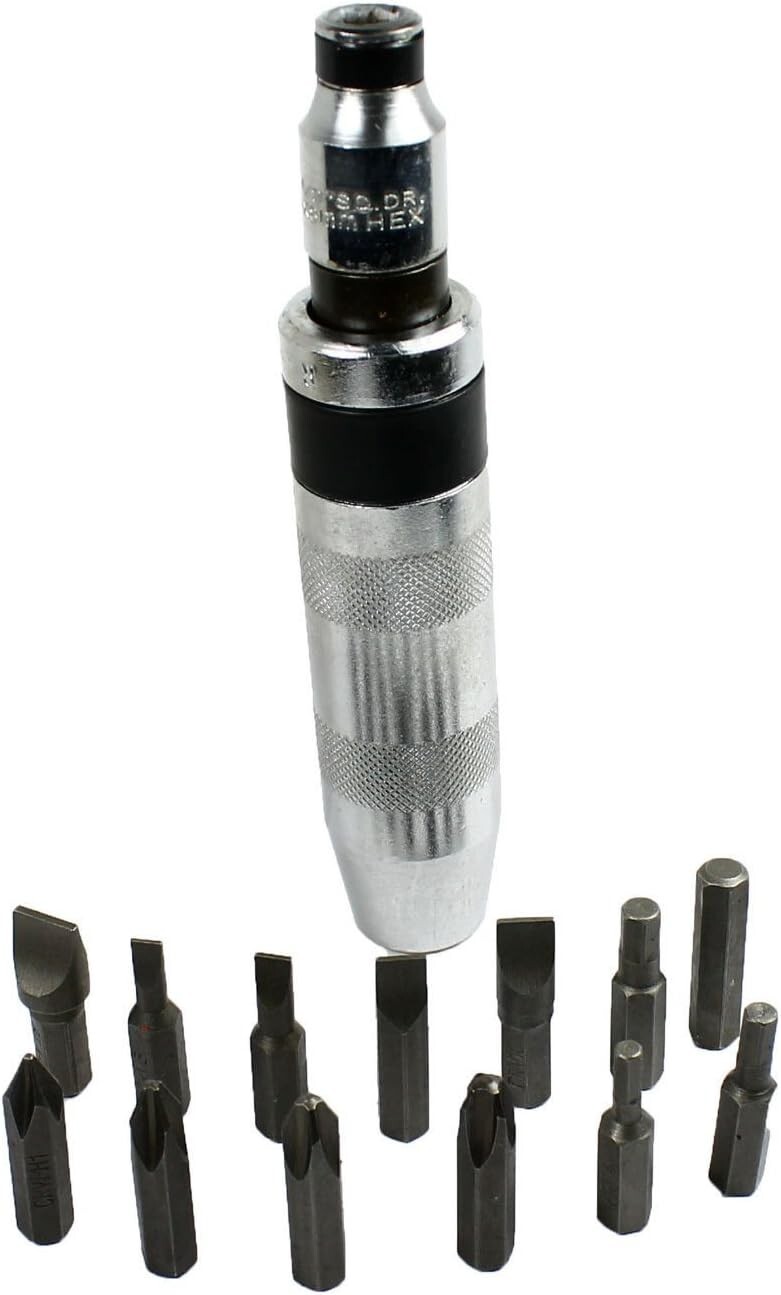 14 Pc 1/2″ Heavy Duty Impact Screwdriver Driver Set SAE Reversible w/ Metal Case