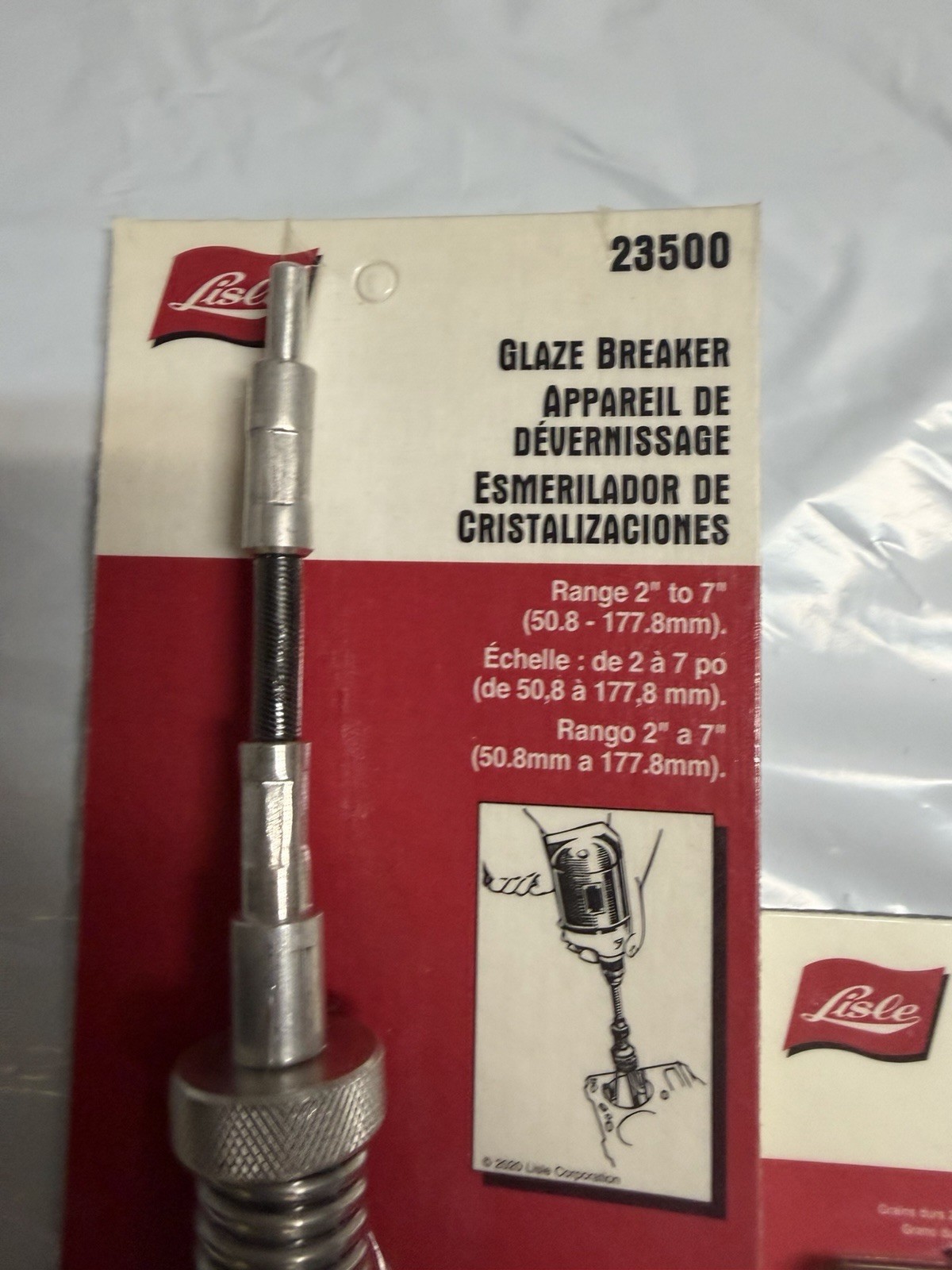 Engine Cylinder Set: Lisle 23500 Glaze Breaker 2″-7″ 220 grit + 23530 240 grit