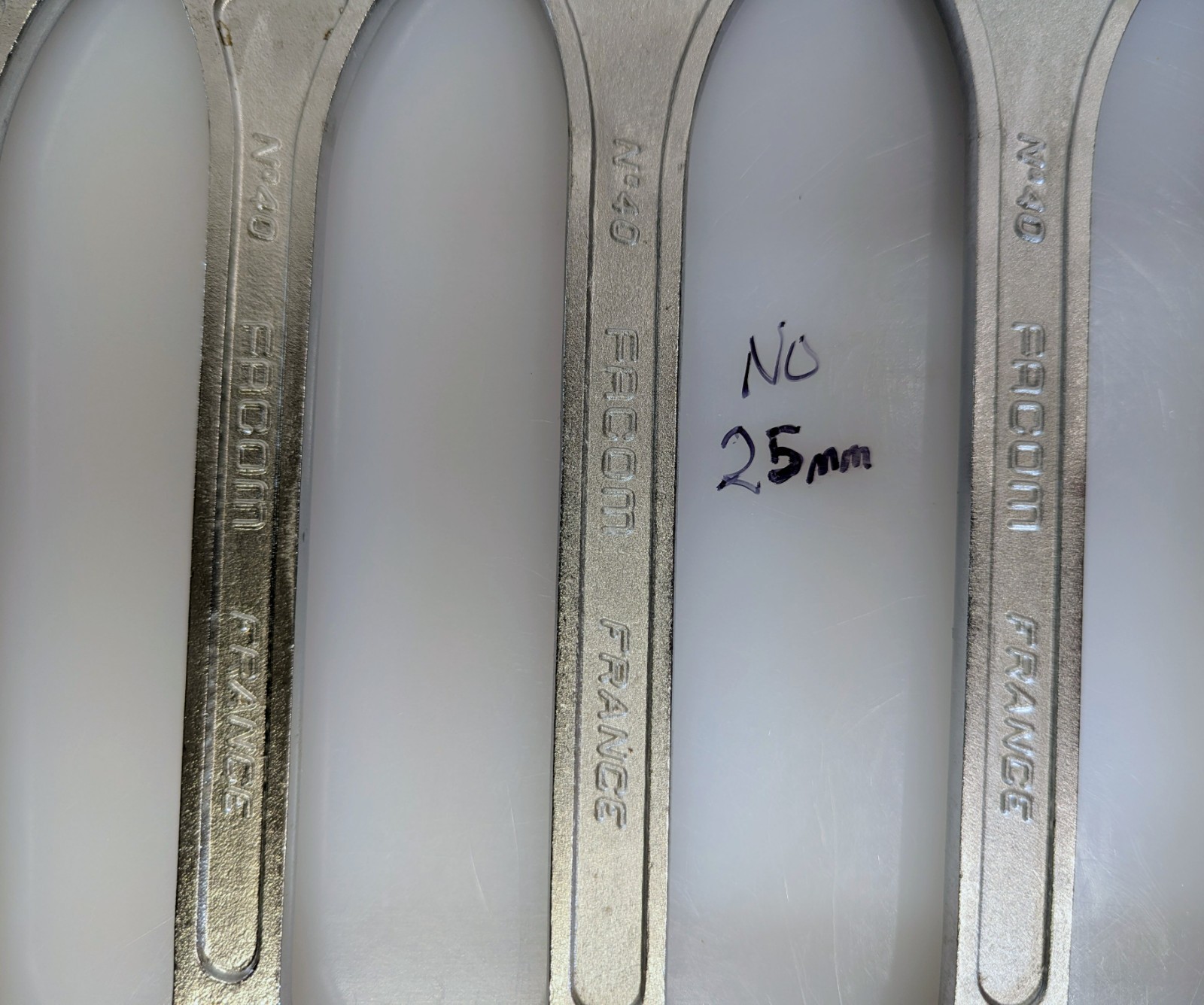 Six Facom France Combination Metric Wrenches sizes: 27, 26, 24, 23, 22, & 21mm