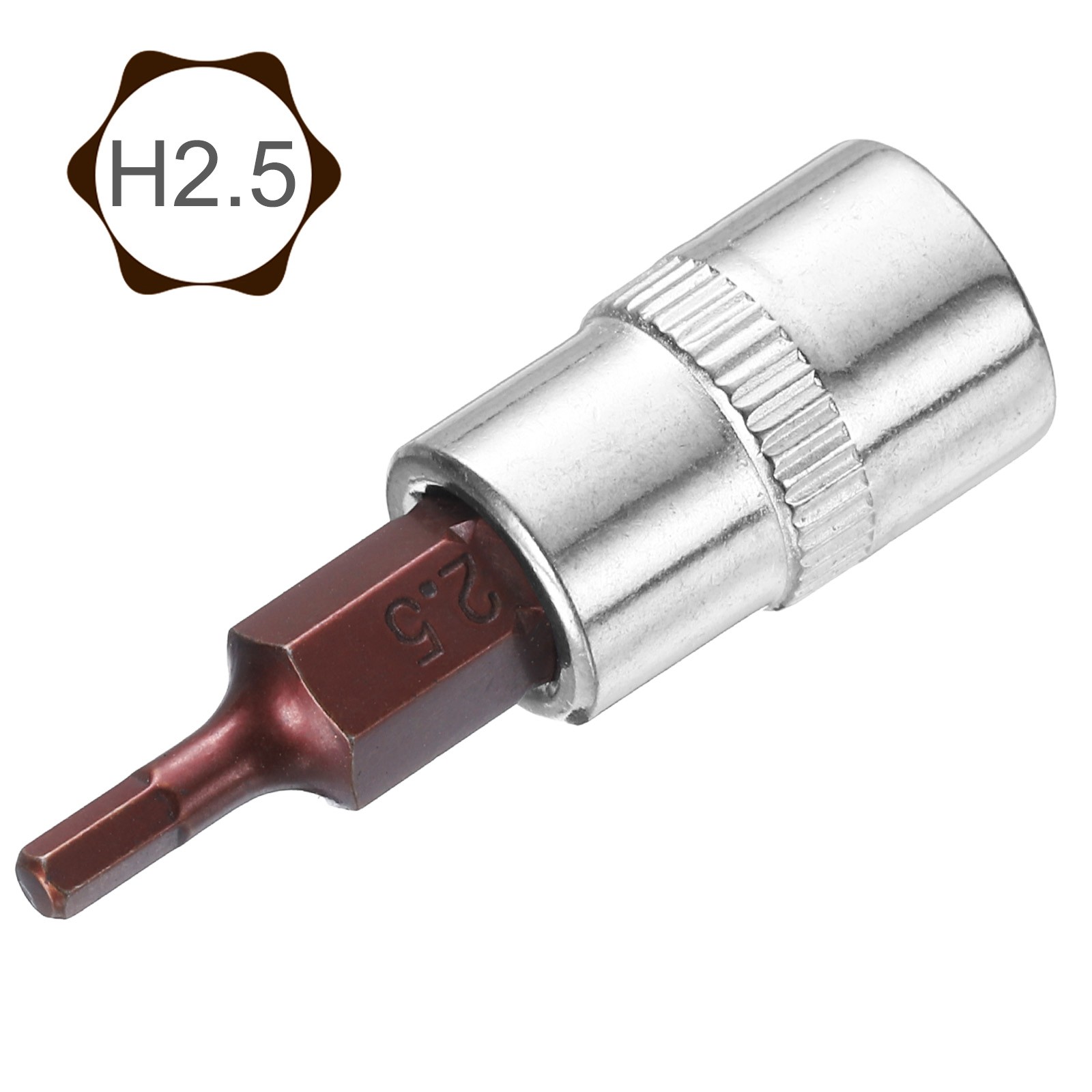2Pcs 1/4-Inch Drive 2.5mm Hex Bit Socket, S2 Steel
