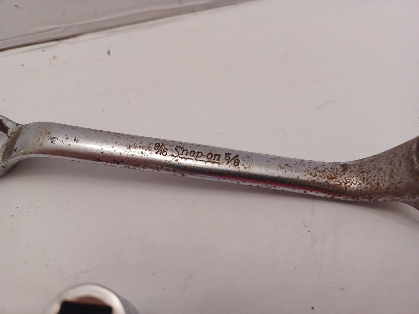 Snap On Tool Lot Of 2 — 11/32 F Socket & 9/16-5/8 Box End Wrench USED FREE SHIP