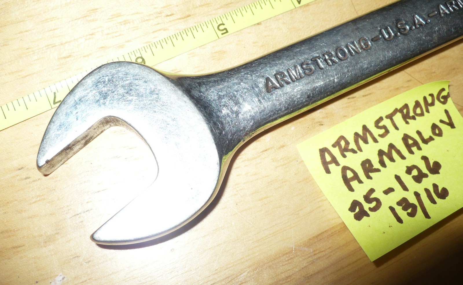 Vintage 13/16 Armstrong Armaloy Combination Wrench 25-126 12 point USA 7-1/2″