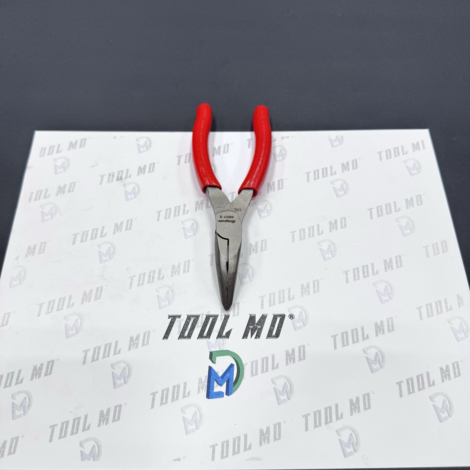 Snap-on Tools USA NEW RED Soft Grip 6″ Talon Grip 35° Needle Nose Pliers 495CF