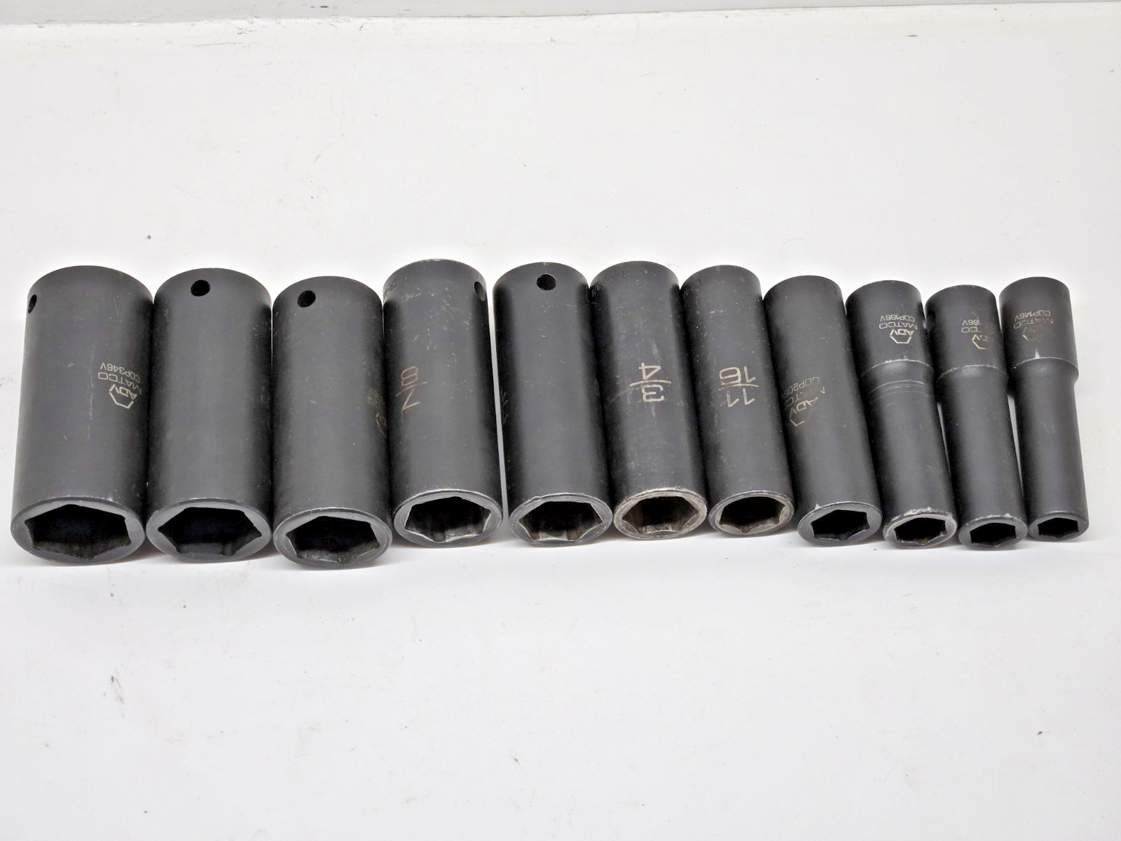 Matco Tools ADV 11 Piece SAE 1/2” Drive Deep Impact Socket Set