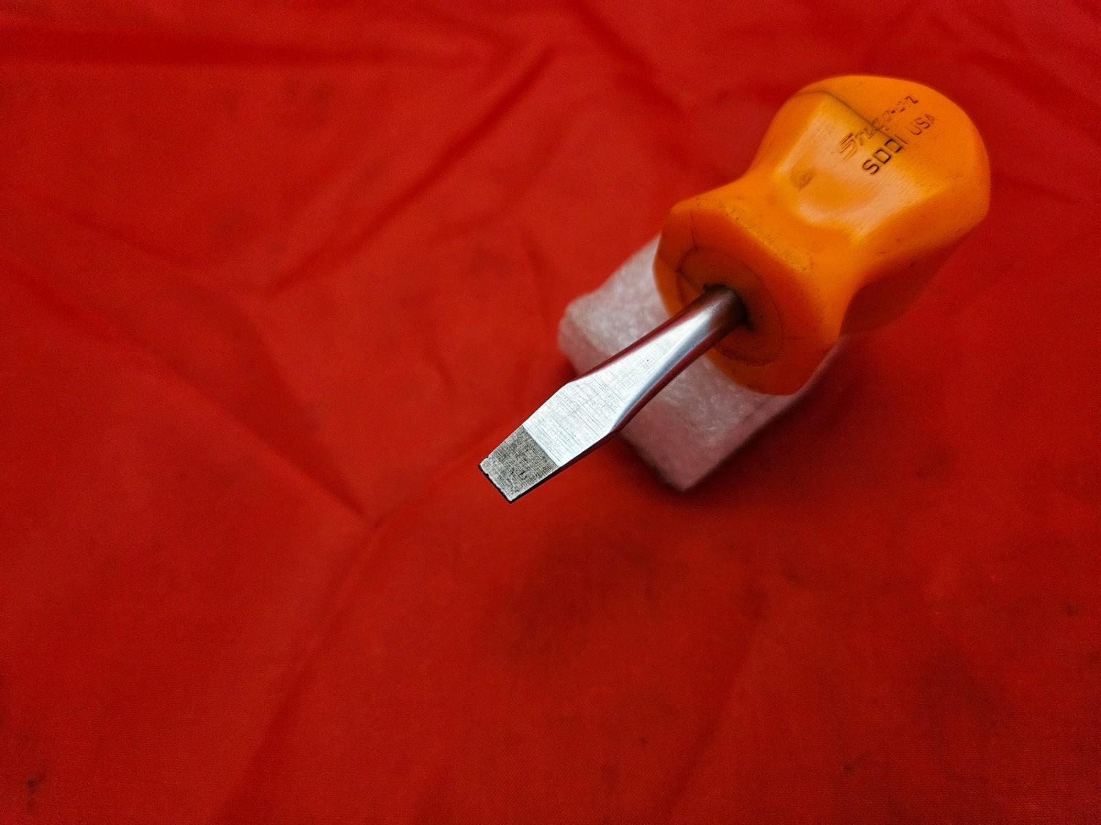 Snap-on SDD1 1/4″ Flat Head Stubby Screwdriver Orange Hard Handle USA AS IS i1