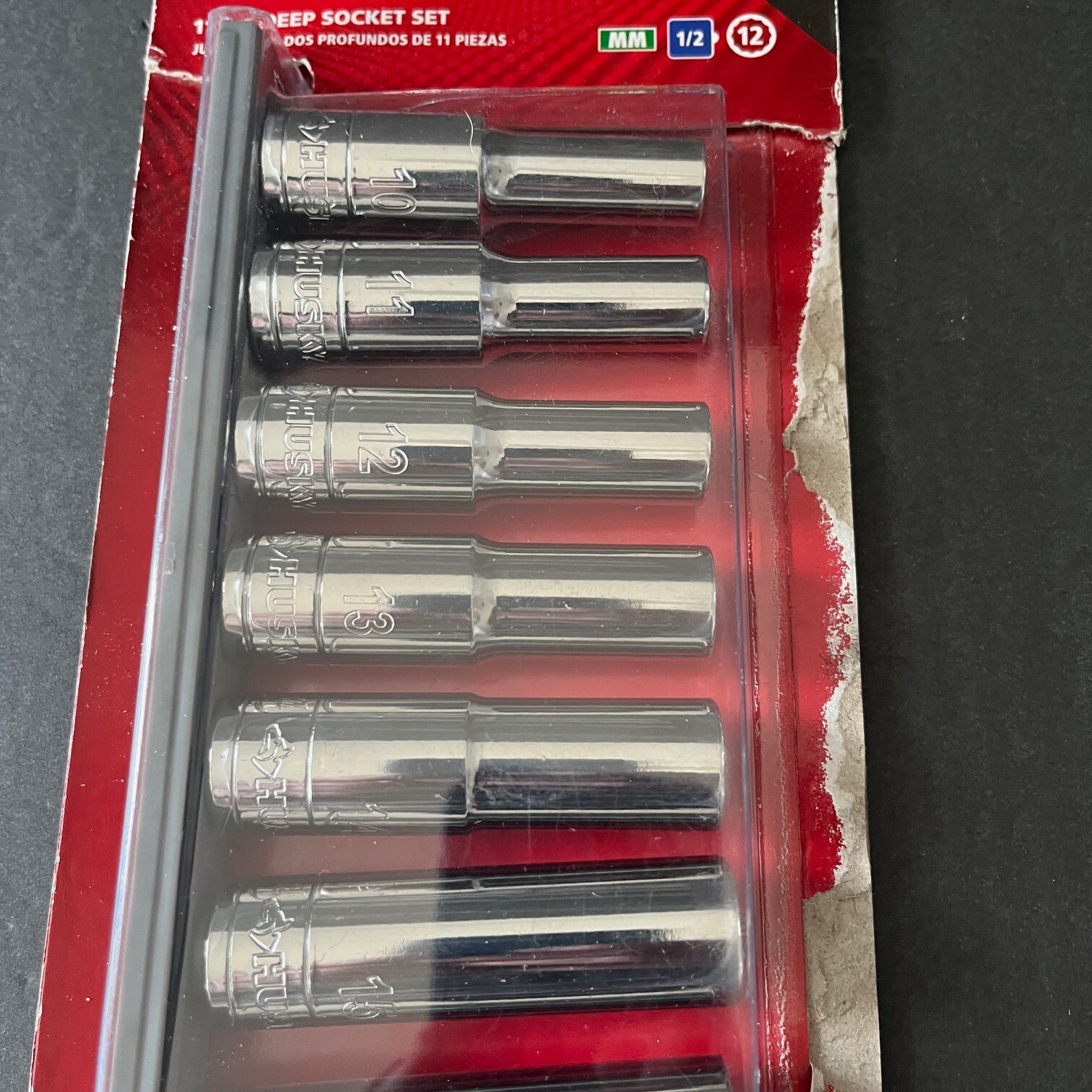 HUSKY DEEP METRIC 12 POINT SOCKET SET 635 230 11-PC. 1/2 in. NEW