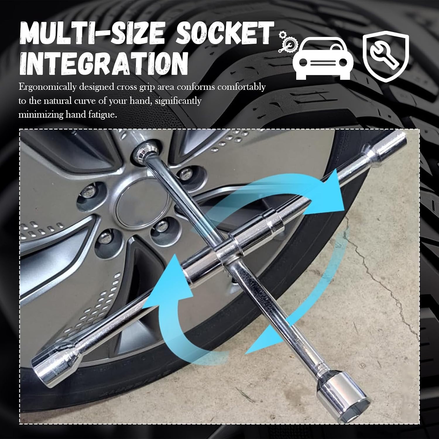 Universal Lug Nut Removal Tool,Foldable 17mm,19mm,21mm,23mm 4 Way Lug Wrench …