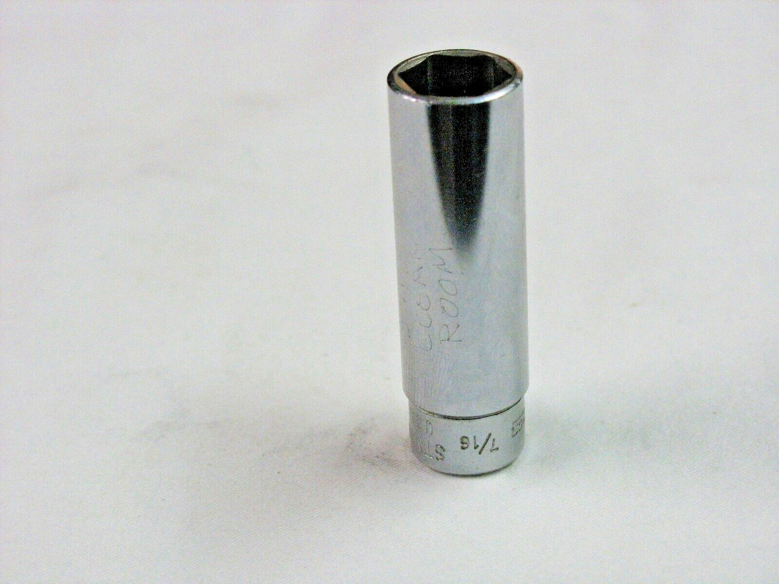 Snap On 7/16″ 1/4″ Drive 6 Point Deep Chrome Socket STM14