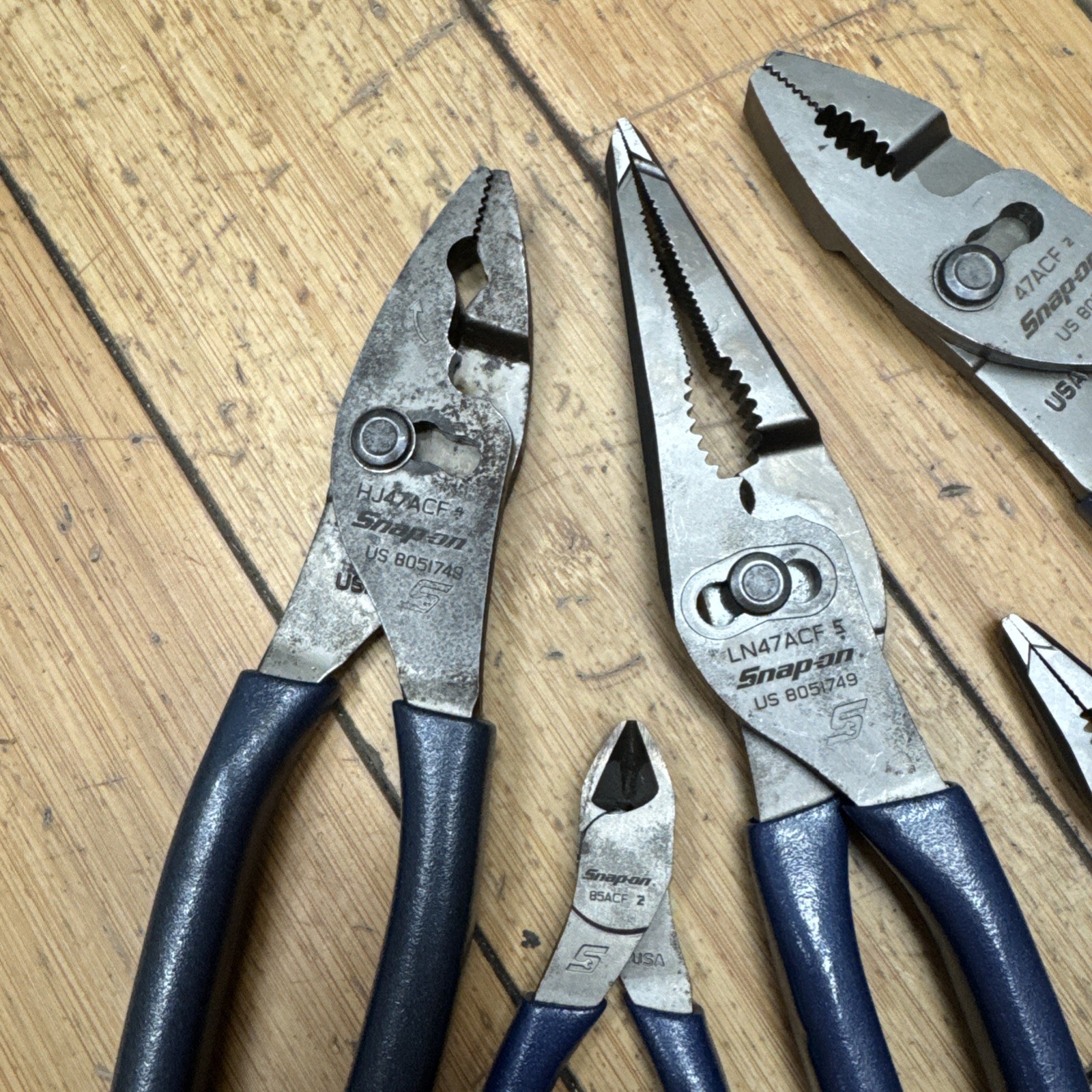 Snap-on PL347ACFMB POWER BLUE 5pc Soft Grip Joint Pliers 85acf2 Ln44bcf 4